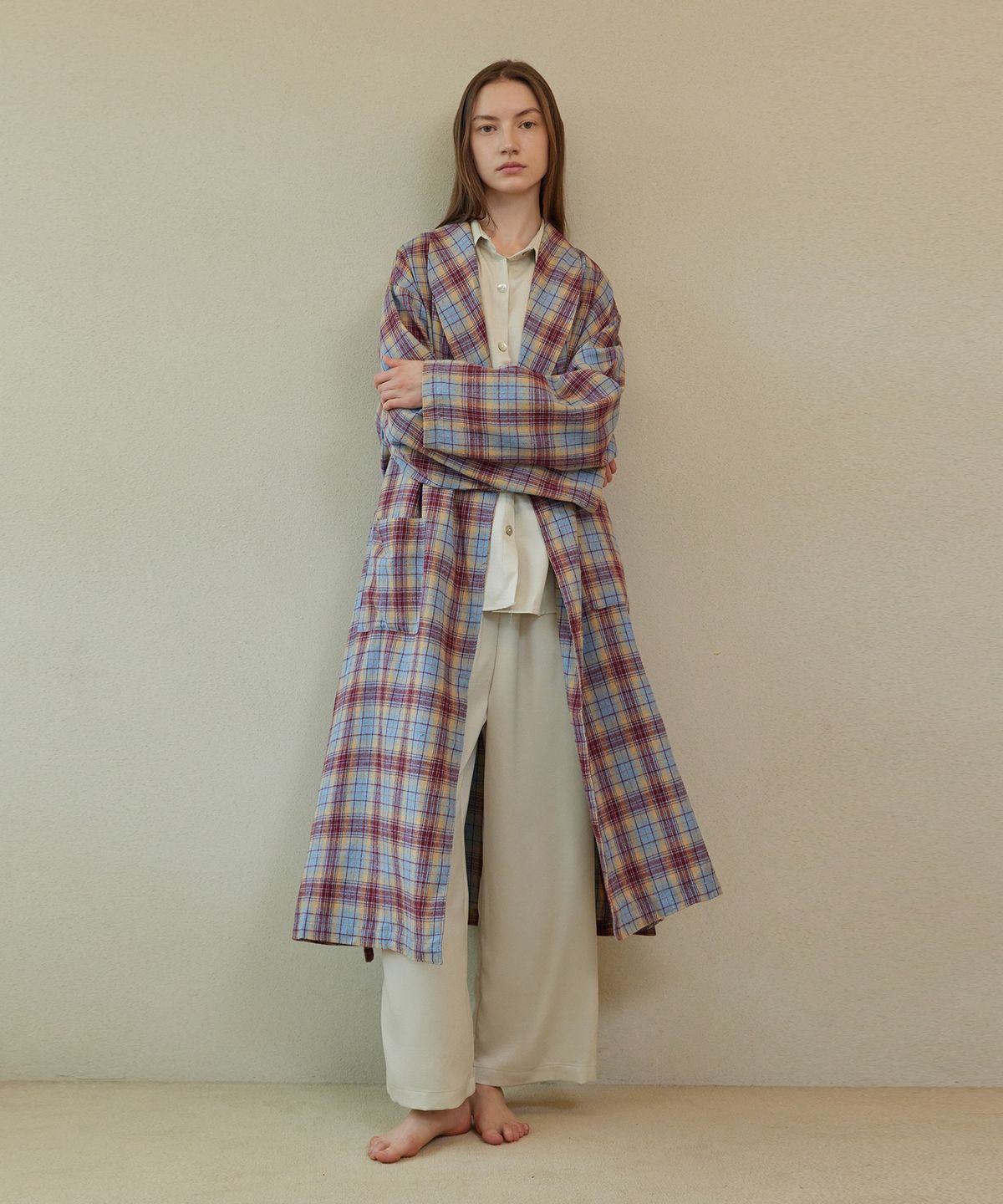 아템포(ATEMPO) CLASSIC LONG ROBE_whisper check (women)