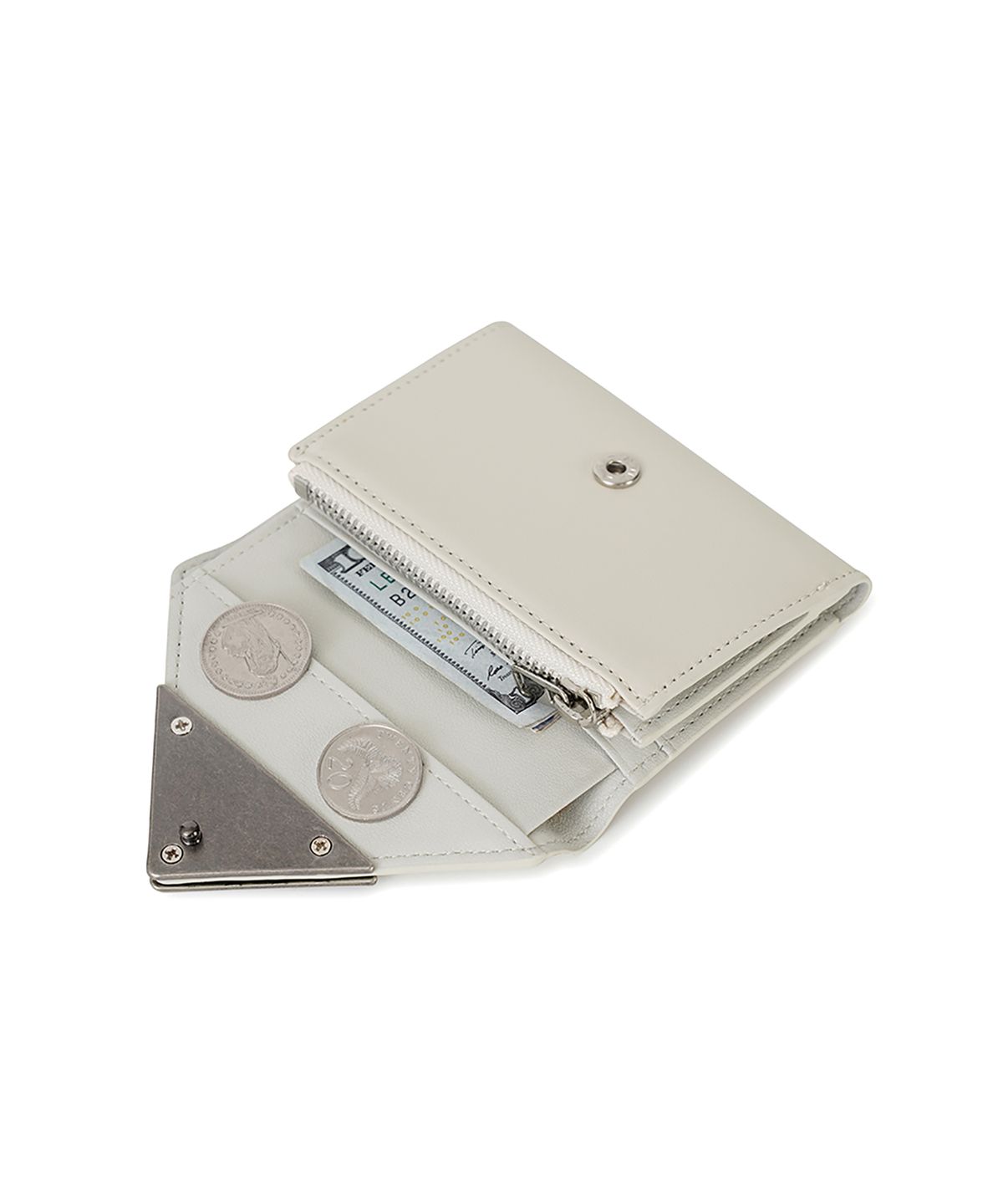 페넥(FENNEC) MATT TRIANGLE WALLET - CREAM