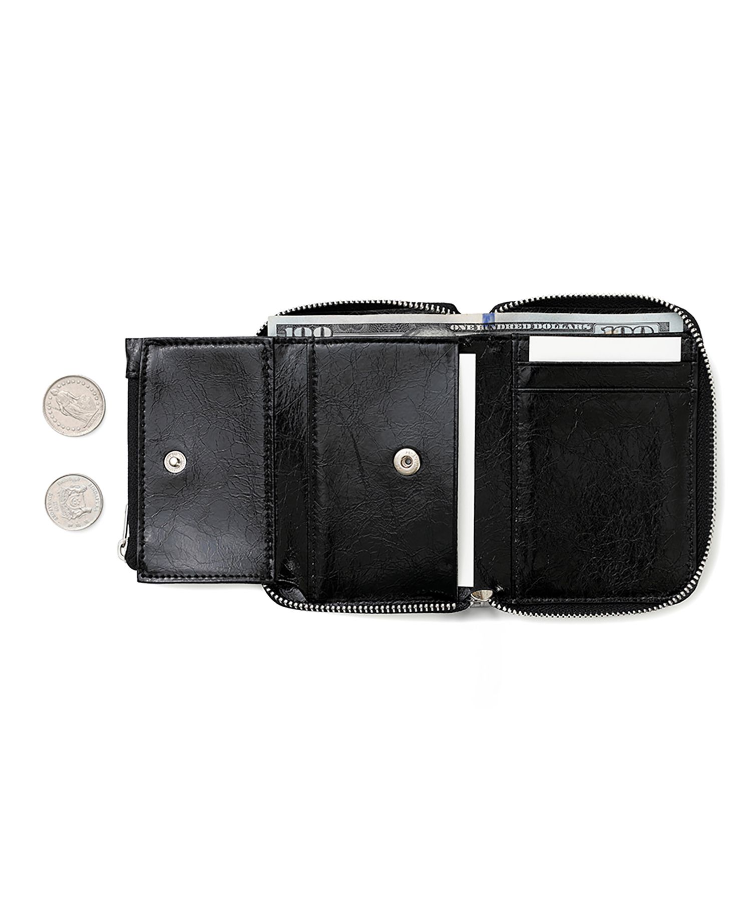 カードケース・名刺入れ Fennec TRIANGLE SLIT POCKET BLACK ☆FENNEC☆韓国☆送料込み☆CRINKLE TRIANGLE ACCORDION POCKET