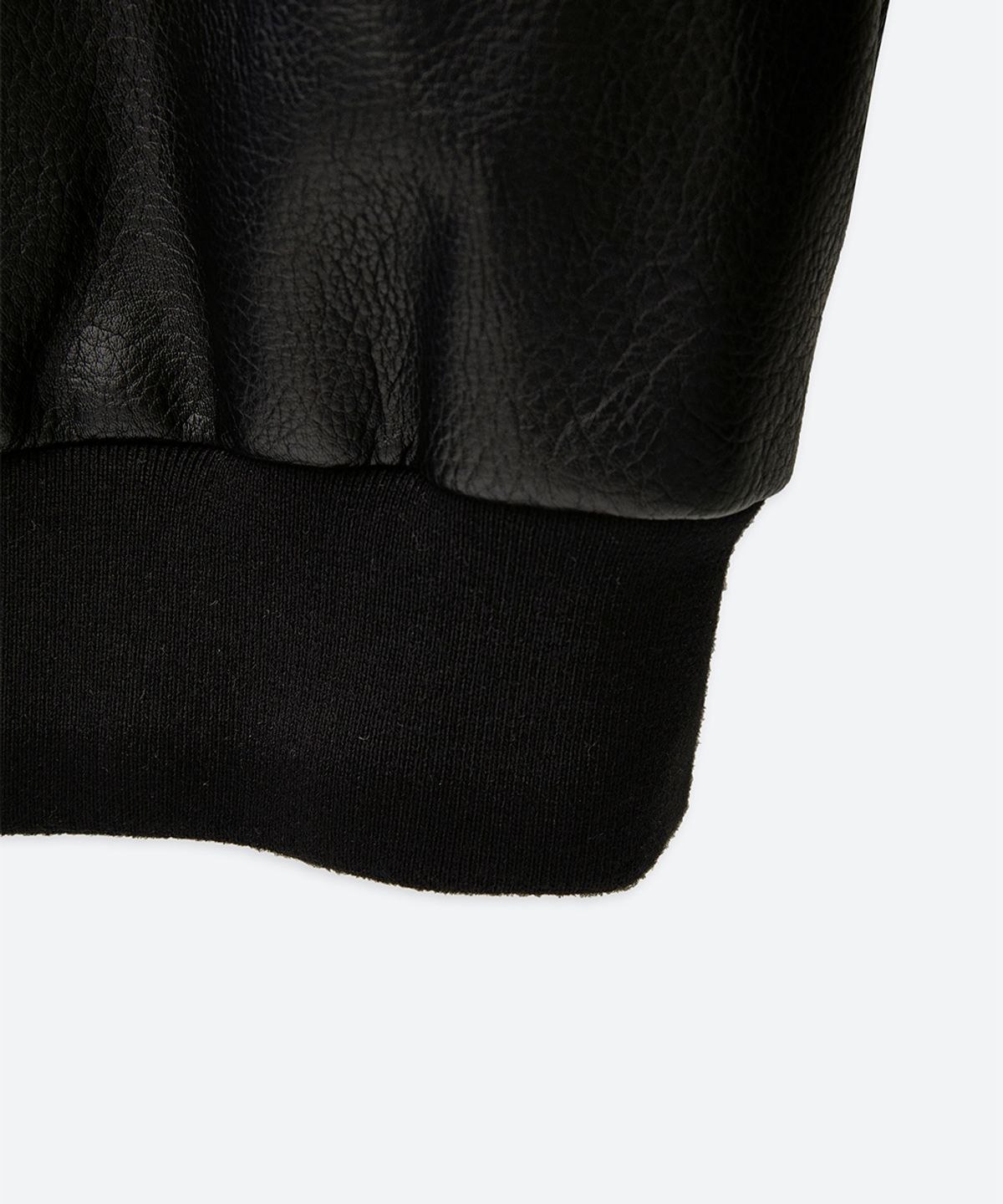 문선(MOONSUN) UNISEX, 4 Pocket Oversized Leather Blouson / Black