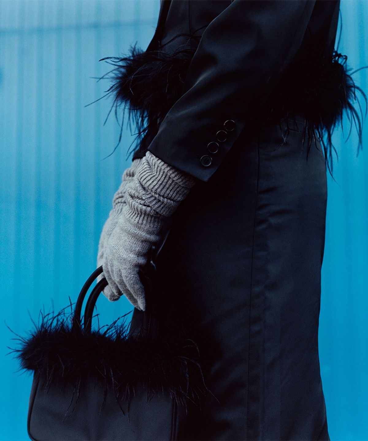 문선 아카이브(MOONSUN ARCHIVE) Ostrich Hair Tote Bag / Black