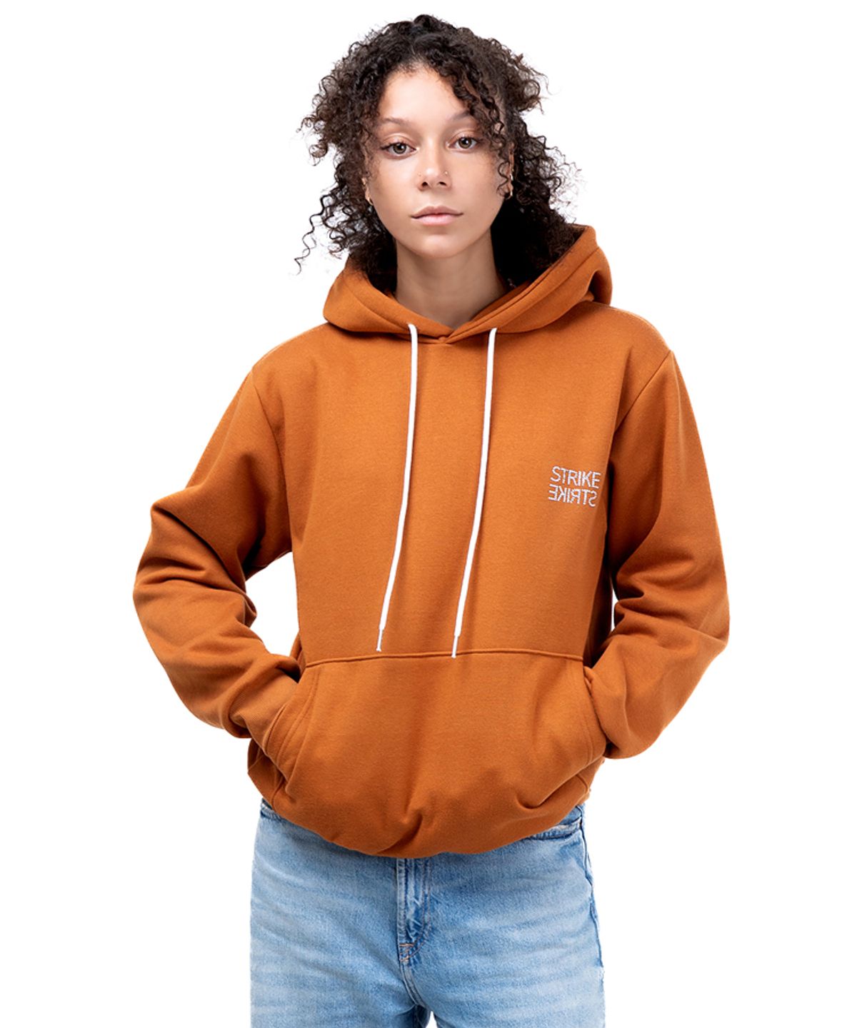 스트라이크(STRIKE) Soft Crystal Logo Over Hoodie (CAMEL)