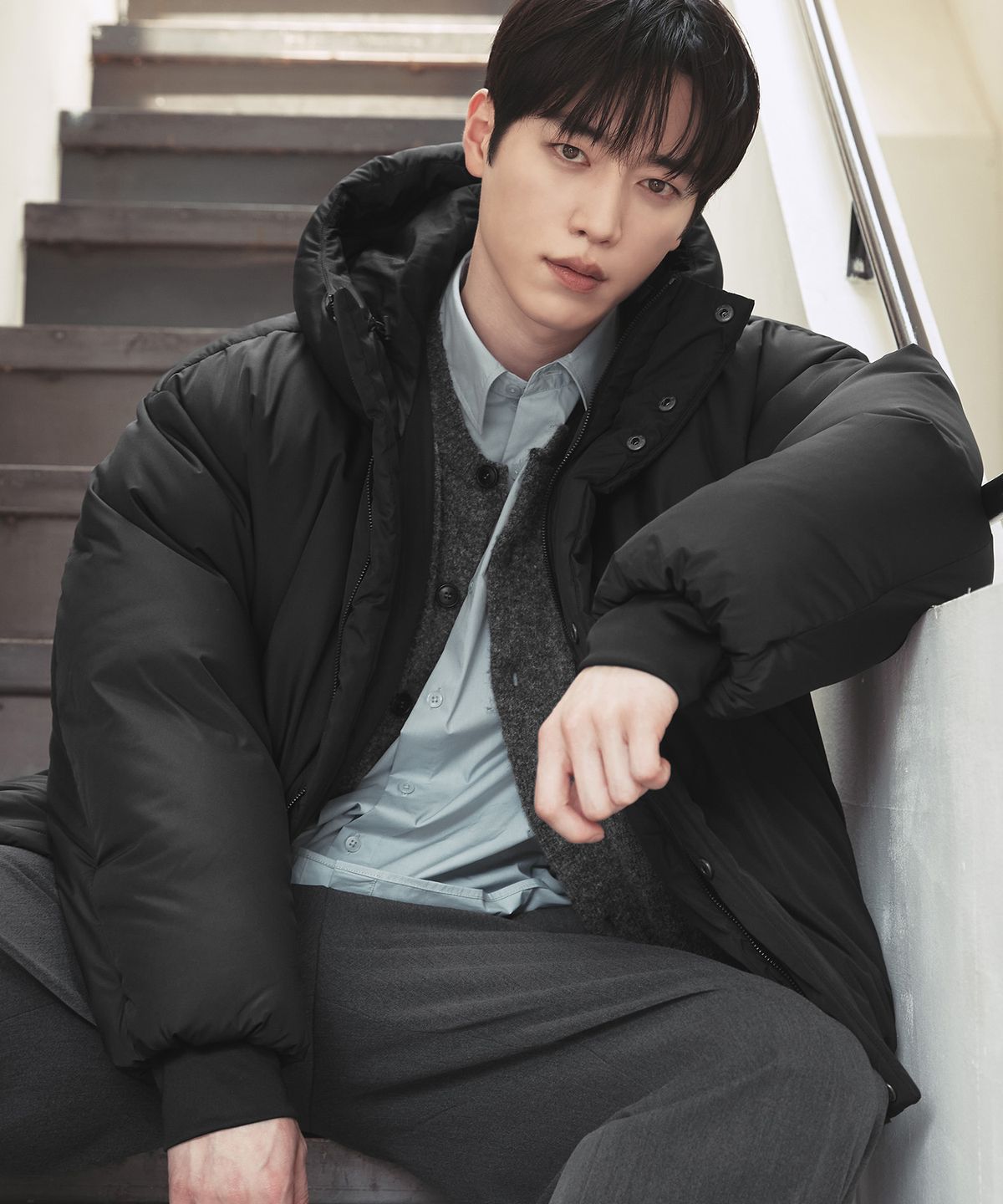 드로우핏(DRAW FIT) 미니멀 후론 후드 다운 자켓 [BLACK]
