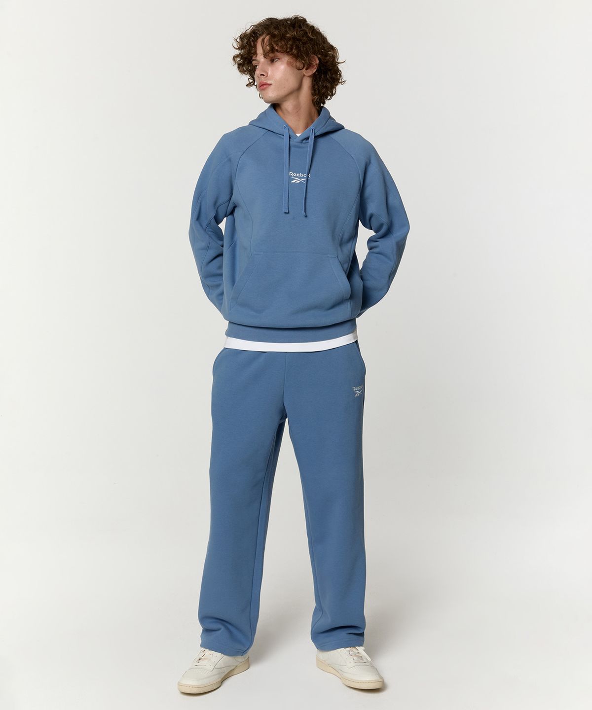 리복(REEBOK) 2WAY 기모 스웨트 팬츠 - 블루