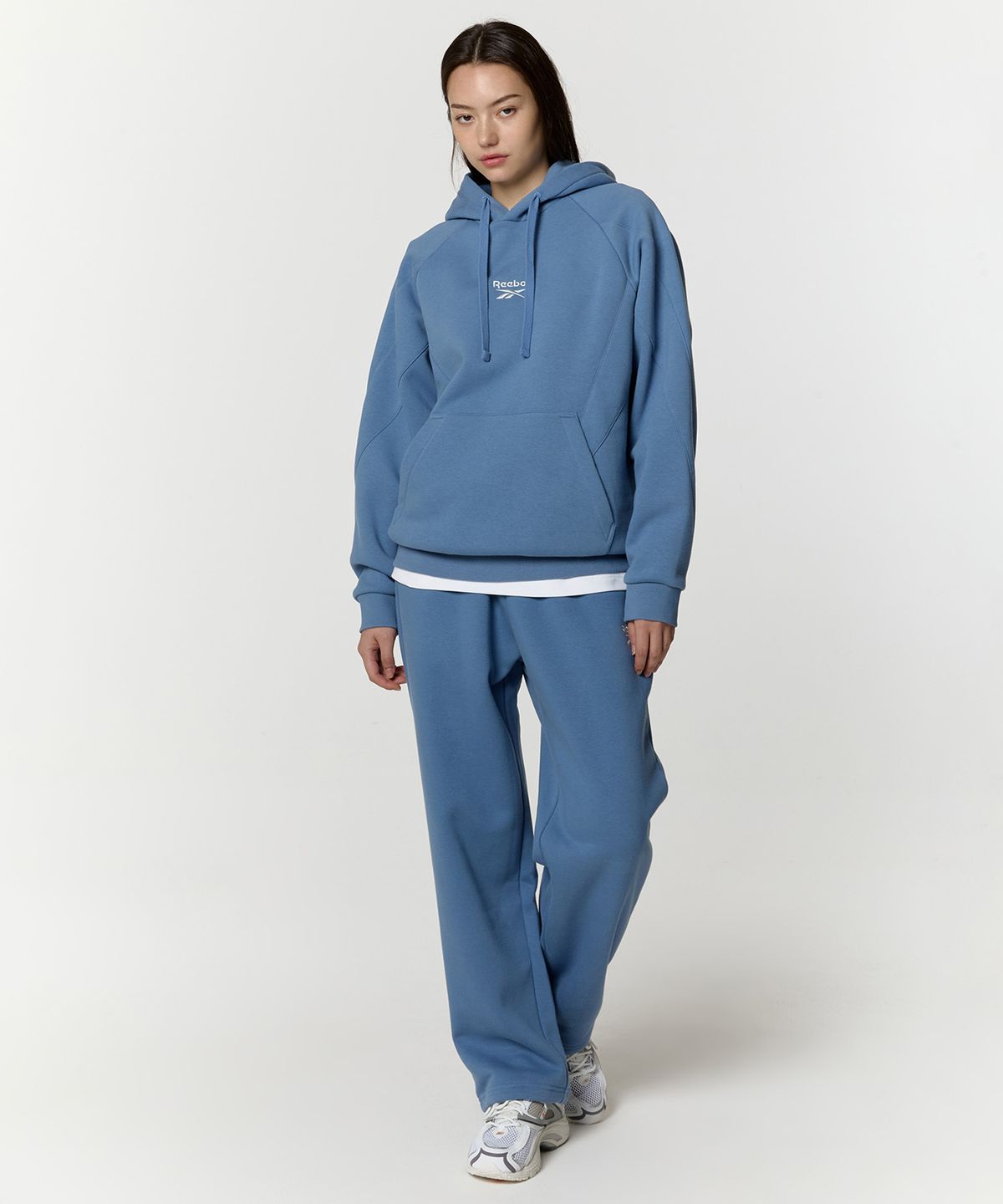 리복(REEBOK) 2WAY 기모 스웨트 팬츠 - 블루