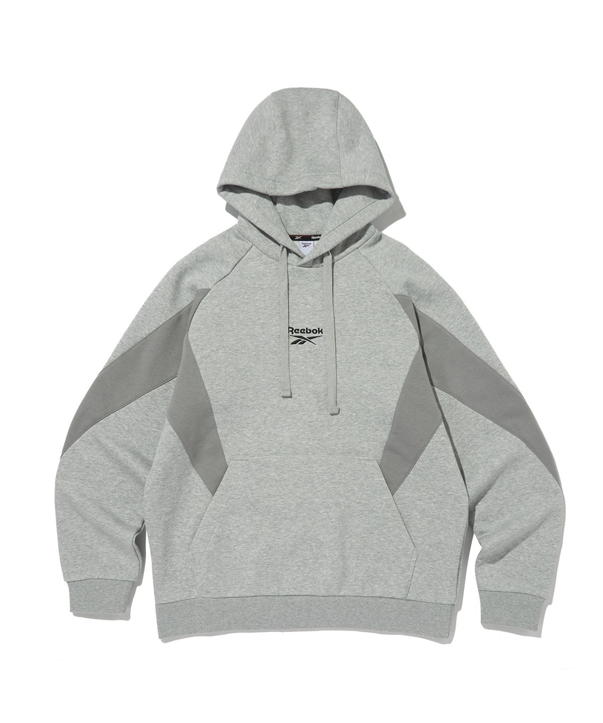 리복(REEBOK) 패널드 기모 후드티 - 그레이