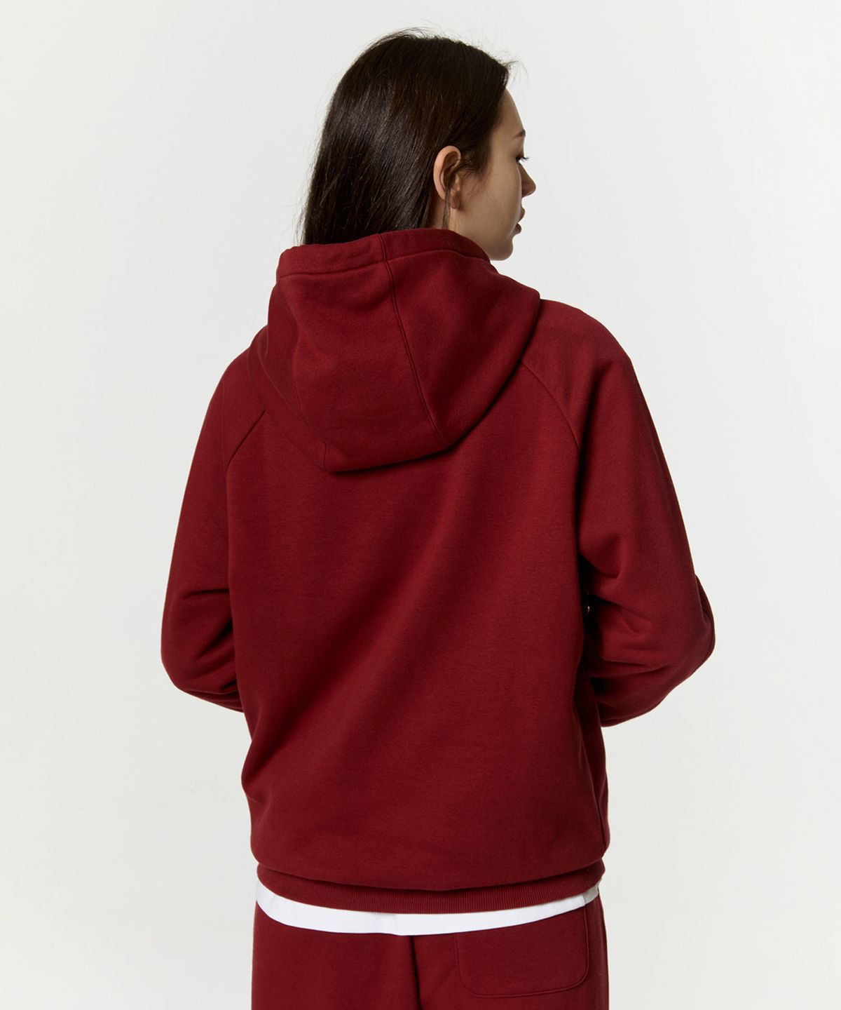 리복(REEBOK) 패널드 기모 후드티 - 레드