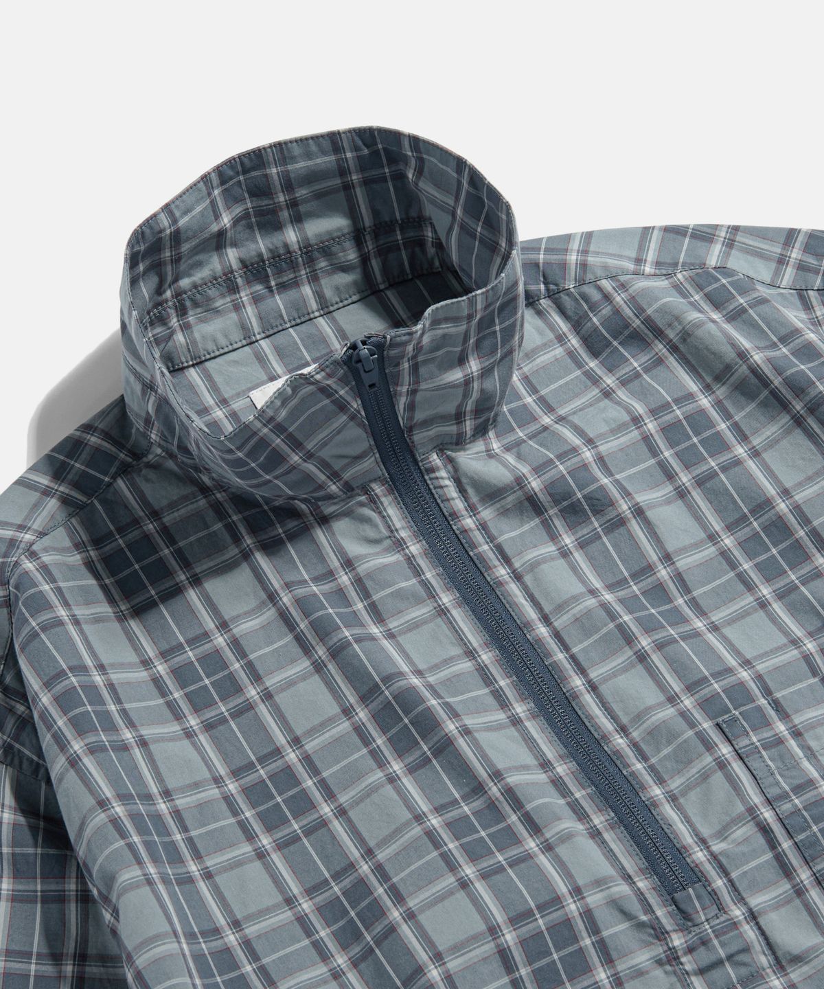 에스피오나지(ESPIONAGE) Half Zip Anorak Shirt Blue Check