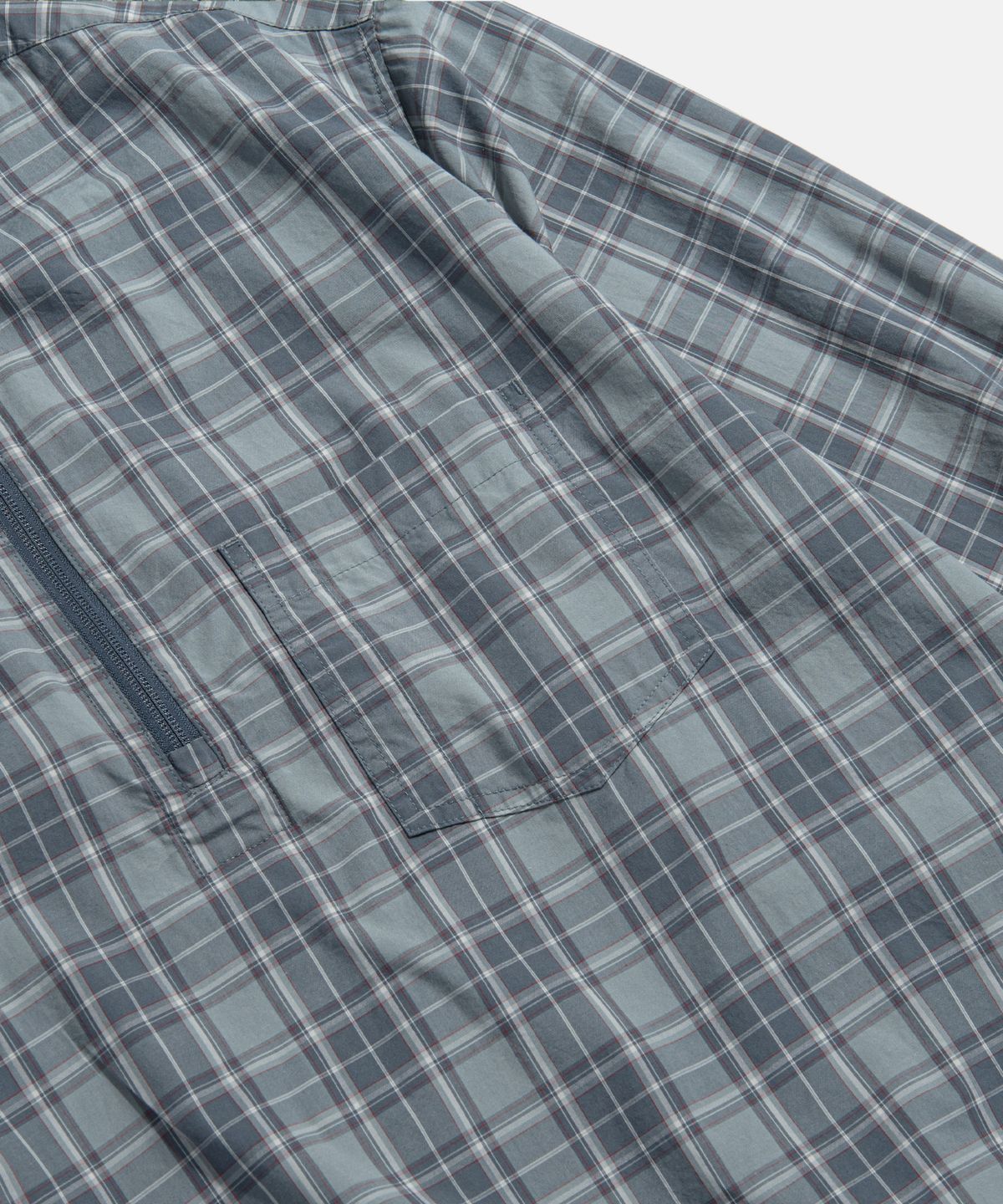 에스피오나지(ESPIONAGE) Half Zip Anorak Shirt Blue Check