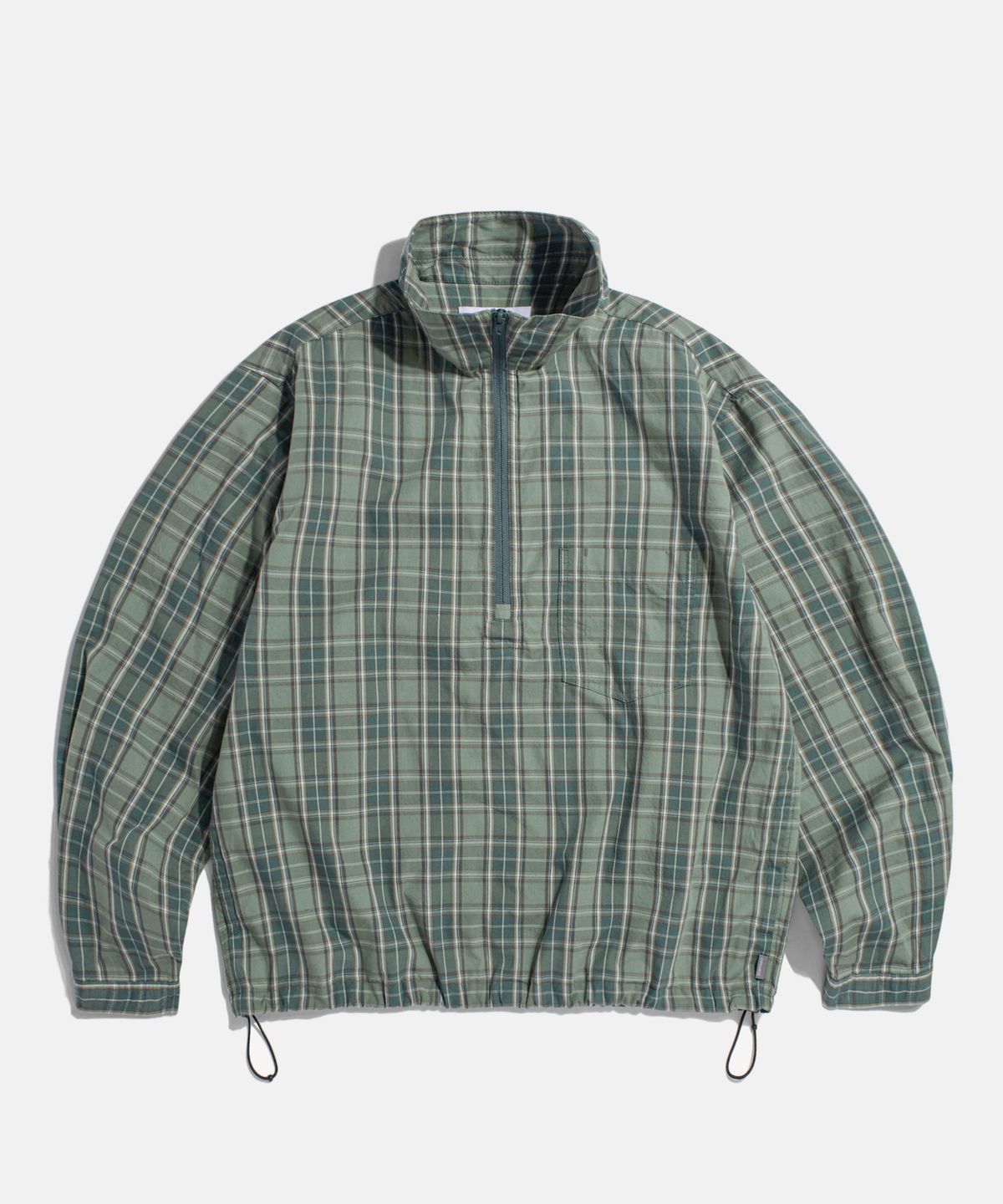 에스피오나지(ESPIONAGE) Half Zip Anorak Shirt Green Check