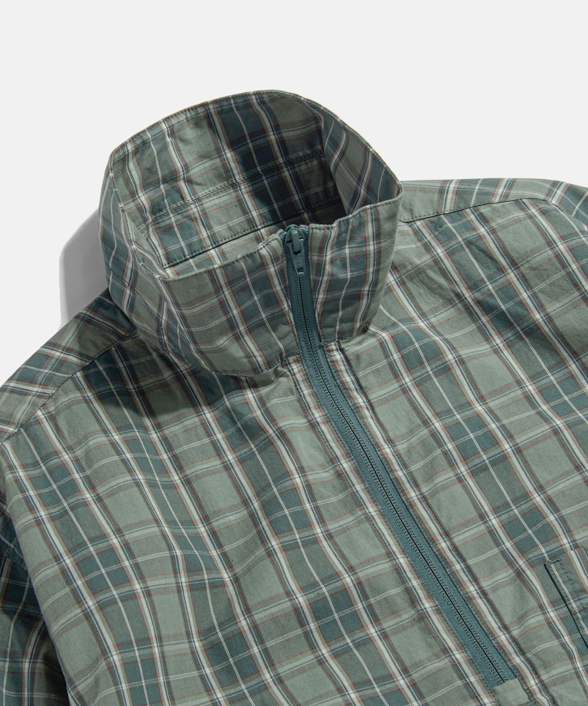 에스피오나지(ESPIONAGE) Half Zip Anorak Shirt Green Check