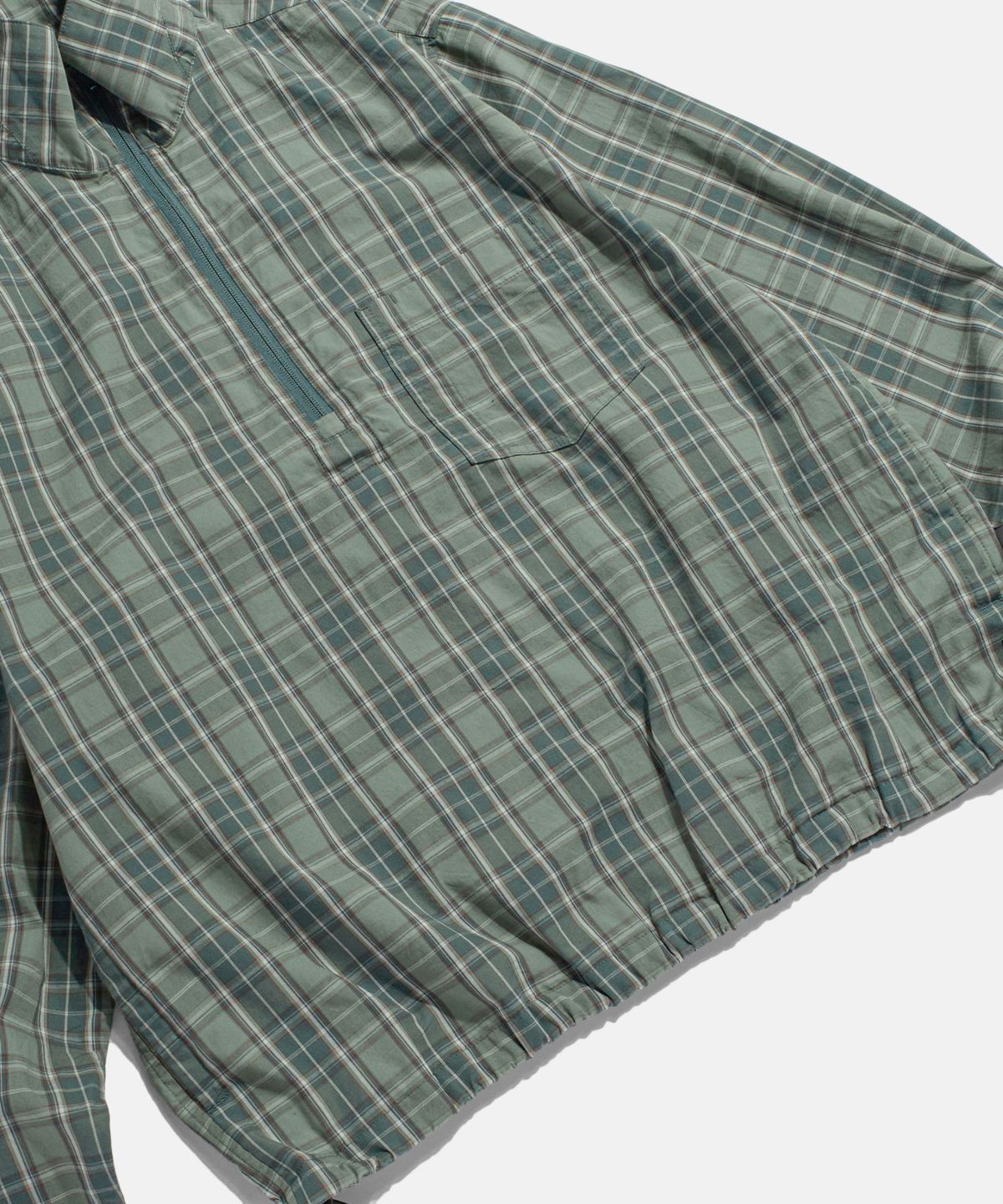 에스피오나지(ESPIONAGE) Half Zip Anorak Shirt Green Check