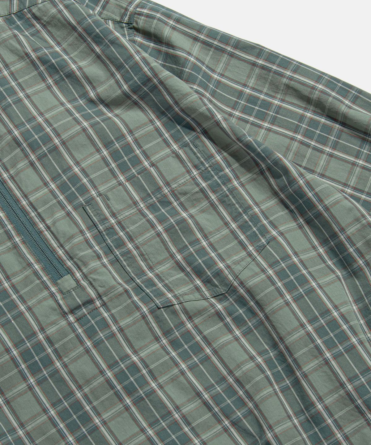 에스피오나지(ESPIONAGE) Half Zip Anorak Shirt Green Check
