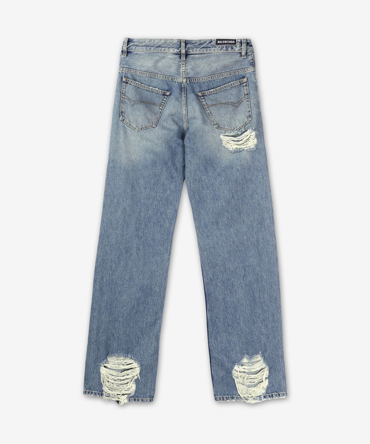 발렌시아가(BALENCIAGA) 립드 데님 팬츠 - 선블리치드 블루 / 745151THW254245