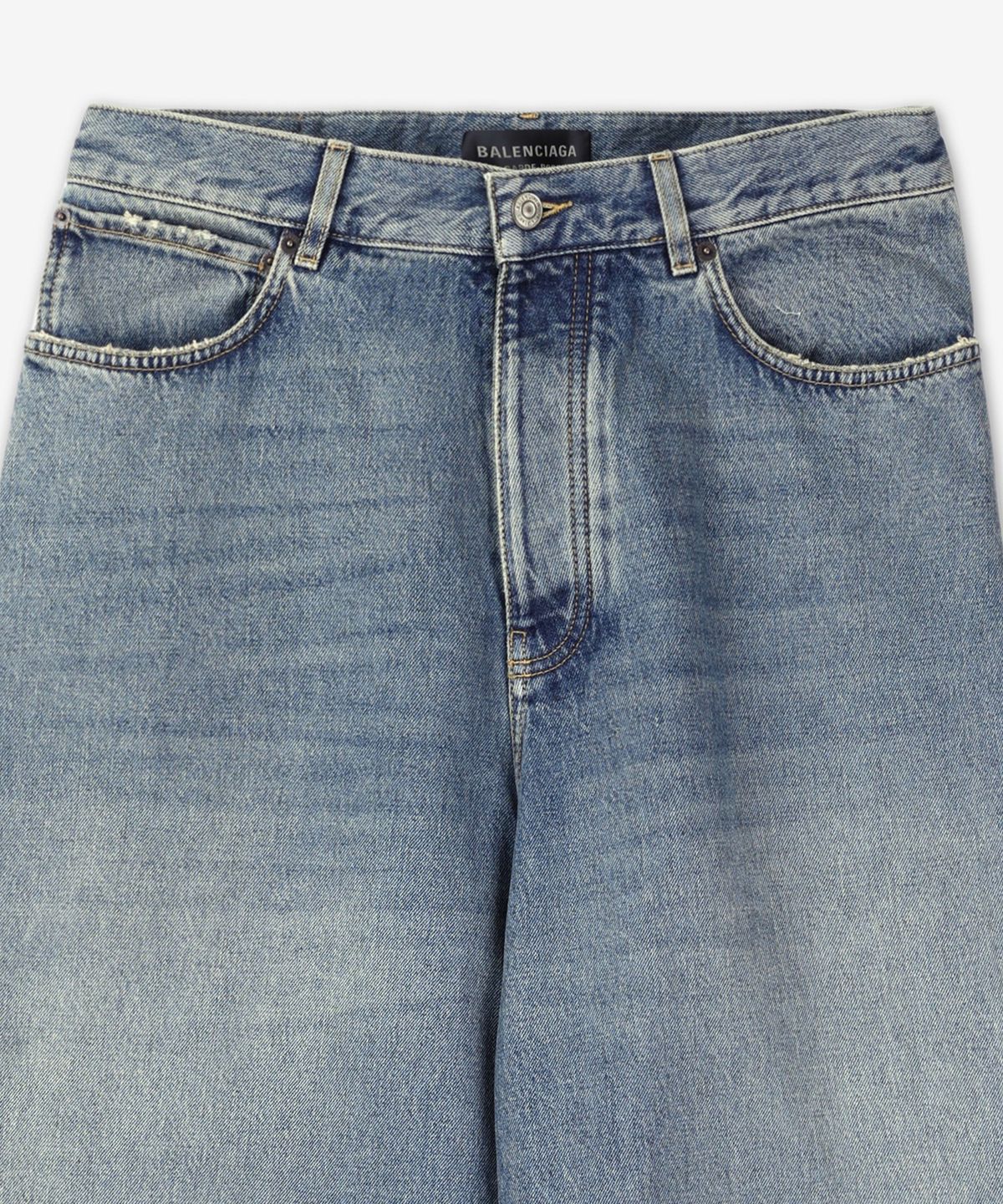 발렌시아가(BALENCIAGA) 배기 데님 팬츠 - 선블리치드 블루 / 773763THW254245