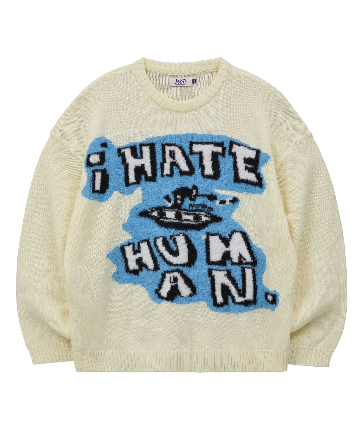 후드후드(HOODHOOD) I HATE HUMAN 니트 아이보리