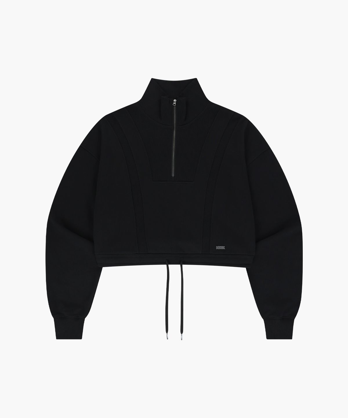 에이치덱스(HDEX) 우먼스 리브드 하이넥 하프 집업 (Black)