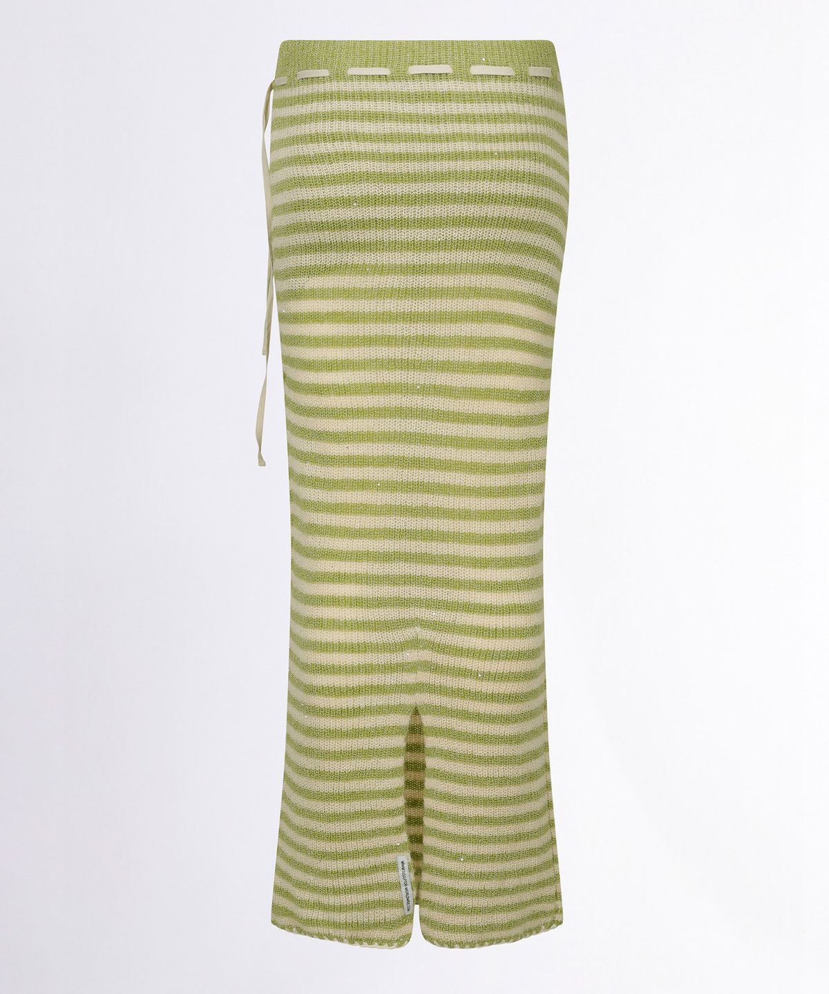 스컬프터(SCULPTOR) Sequin Maxi Wool Skirt Lime