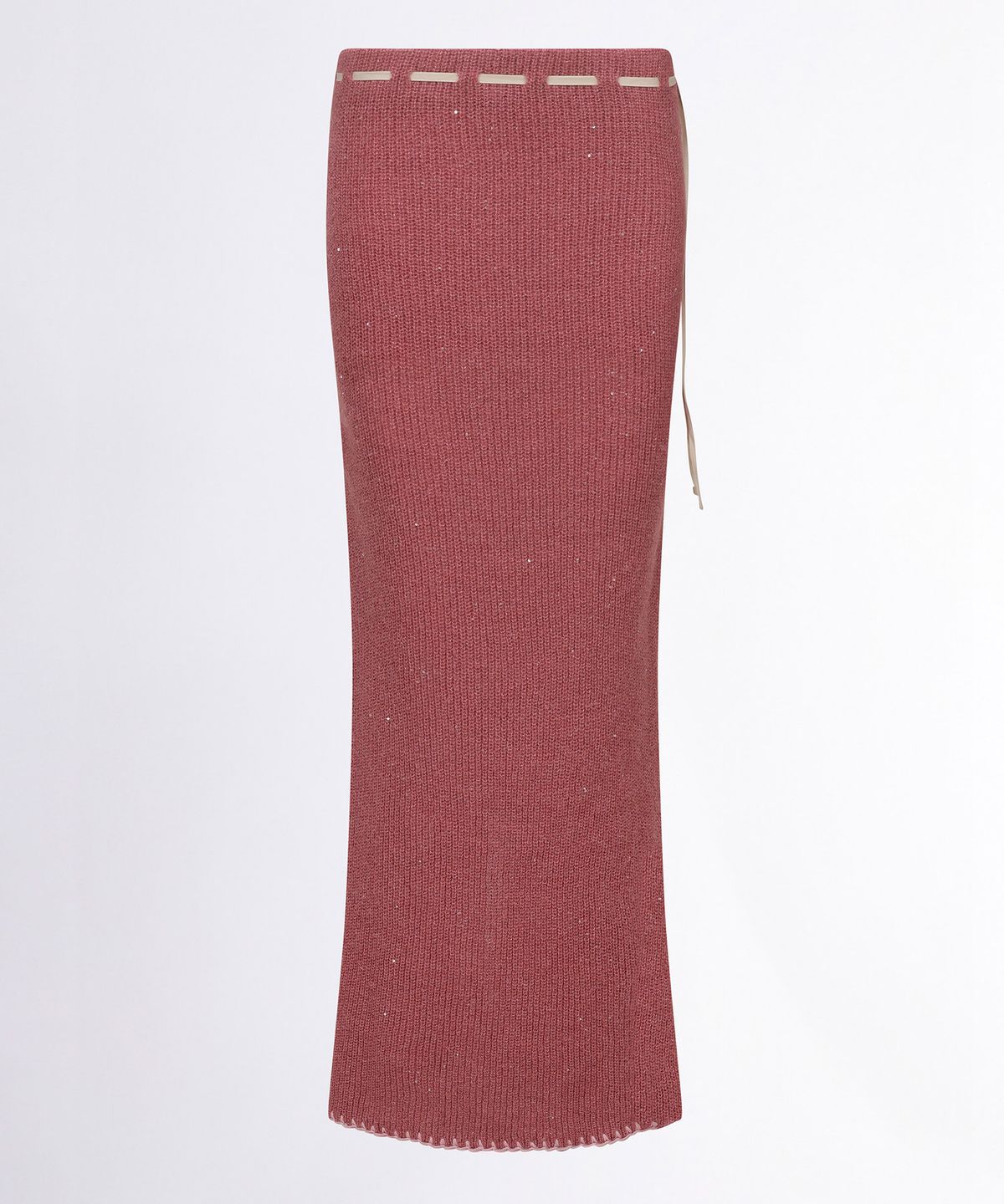 스컬프터(SCULPTOR) Sequin Maxi Wool Skirt Fuchsia