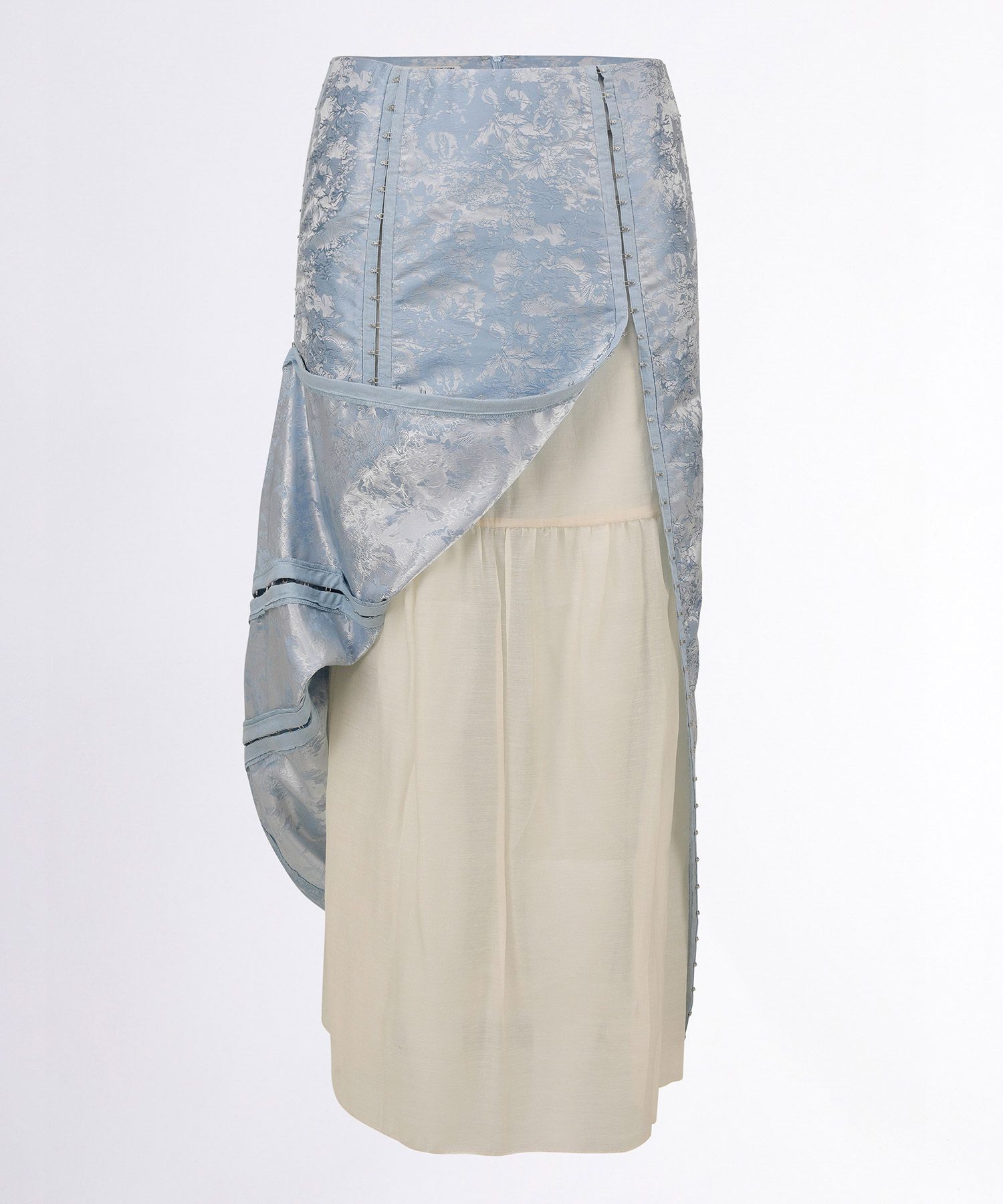 MUSINSA | SCULPTOR Jacquard Layered Skirt Blue