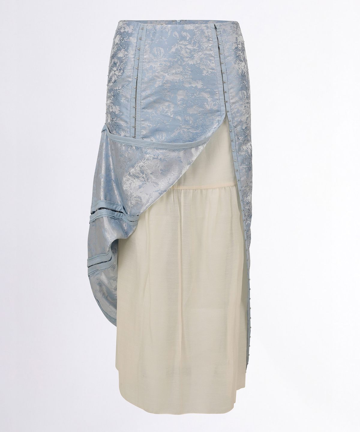 스컬프터(SCULPTOR) Jacquard Layered Skirt Blue