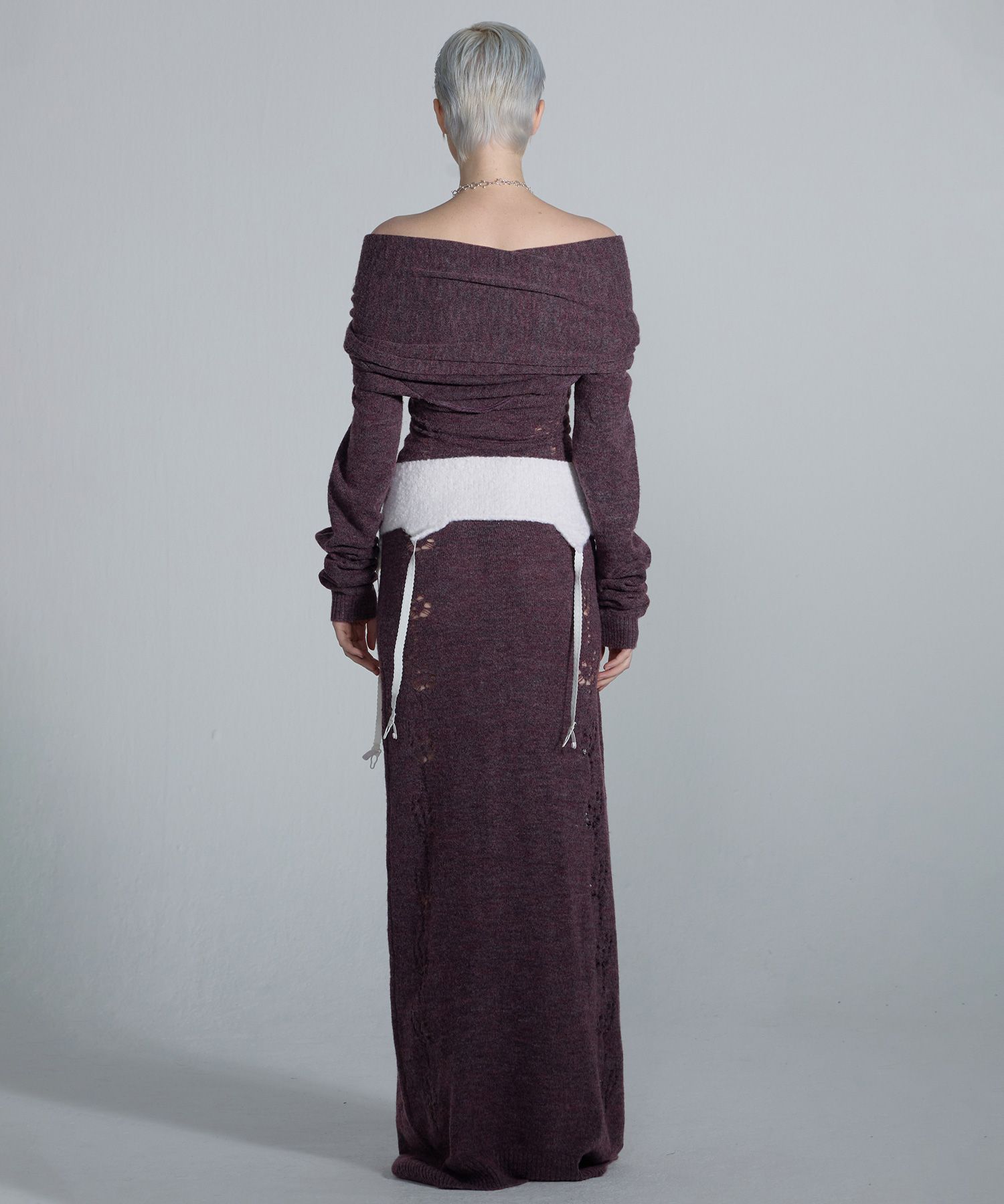 ★SCULPTOR★ 2way Shawl Maxi Dress Deep Wine SC24A241RD MUSINSA | SCULPTOR 2way Shawl Maxi Dress Deep Wine