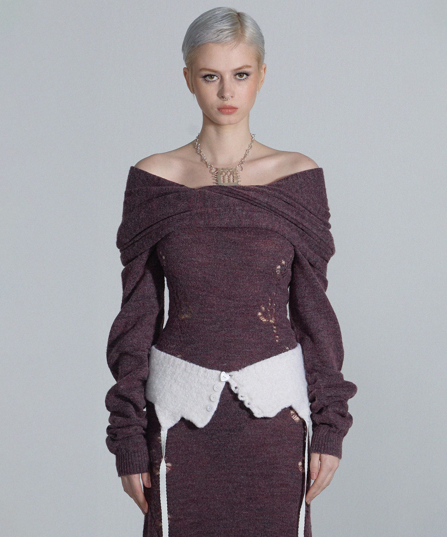 ★SCULPTOR★ 2way Shawl Maxi Dress Deep Wine SC24A241RD MUSINSA | SCULPTOR 2way Shawl Maxi Dress Deep Wine