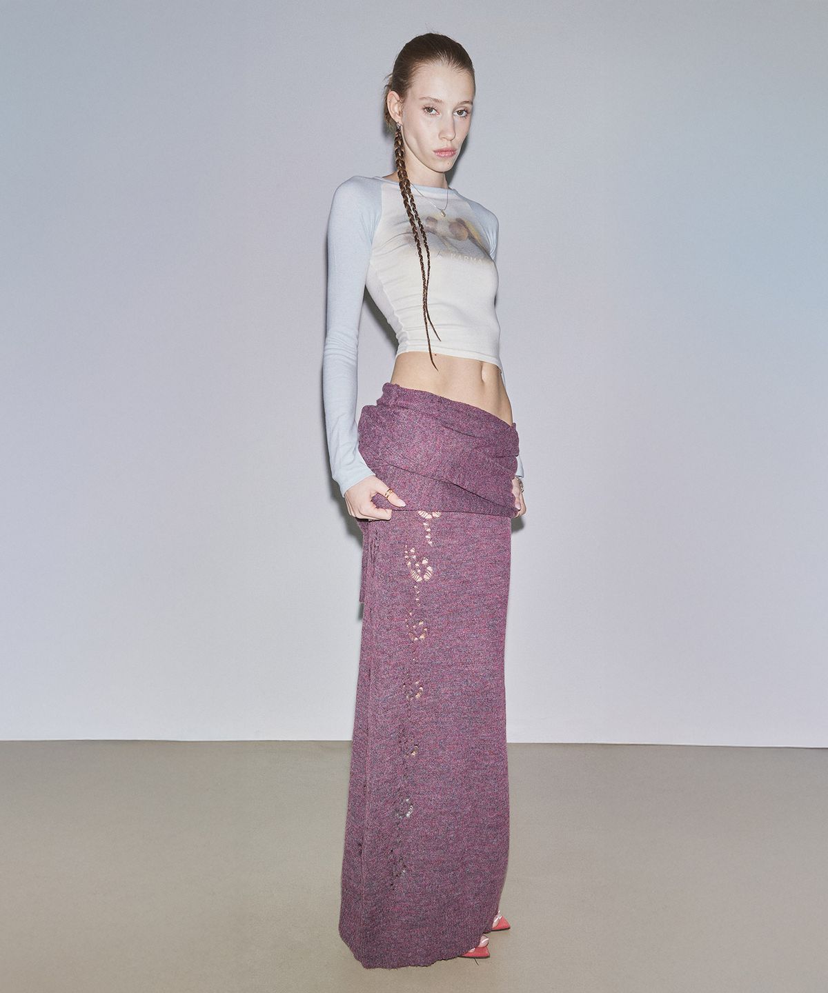 스컬프터(SCULPTOR) 2way Shawl Maxi Dress Deep Wine