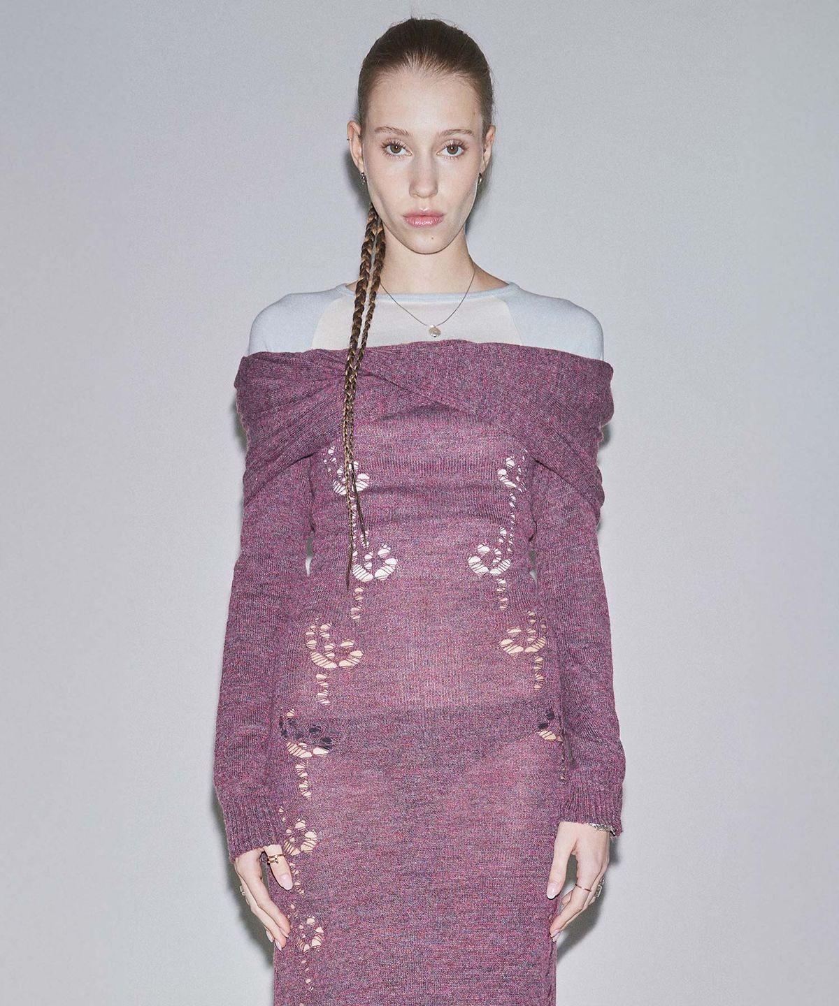 스컬프터(SCULPTOR) 2way Shawl Maxi Dress Deep Wine