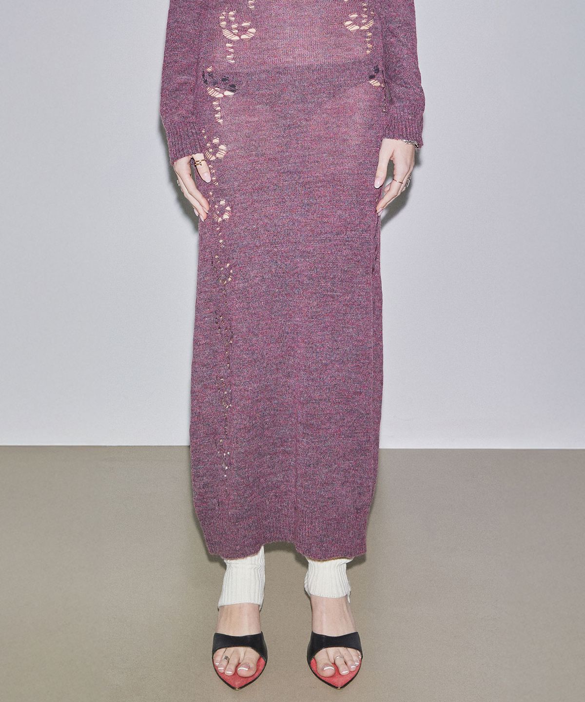 스컬프터(SCULPTOR) 2way Shawl Maxi Dress Deep Wine