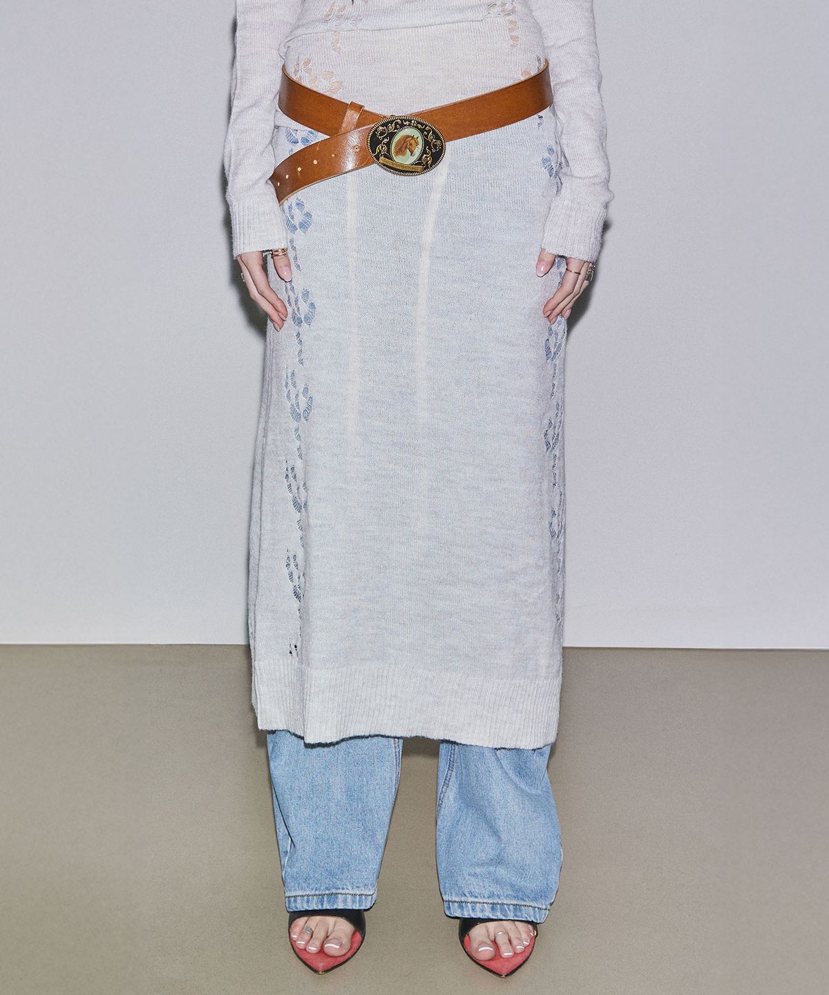 스컬프터(SCULPTOR) 2way Shawl Maxi Dress Pale Green