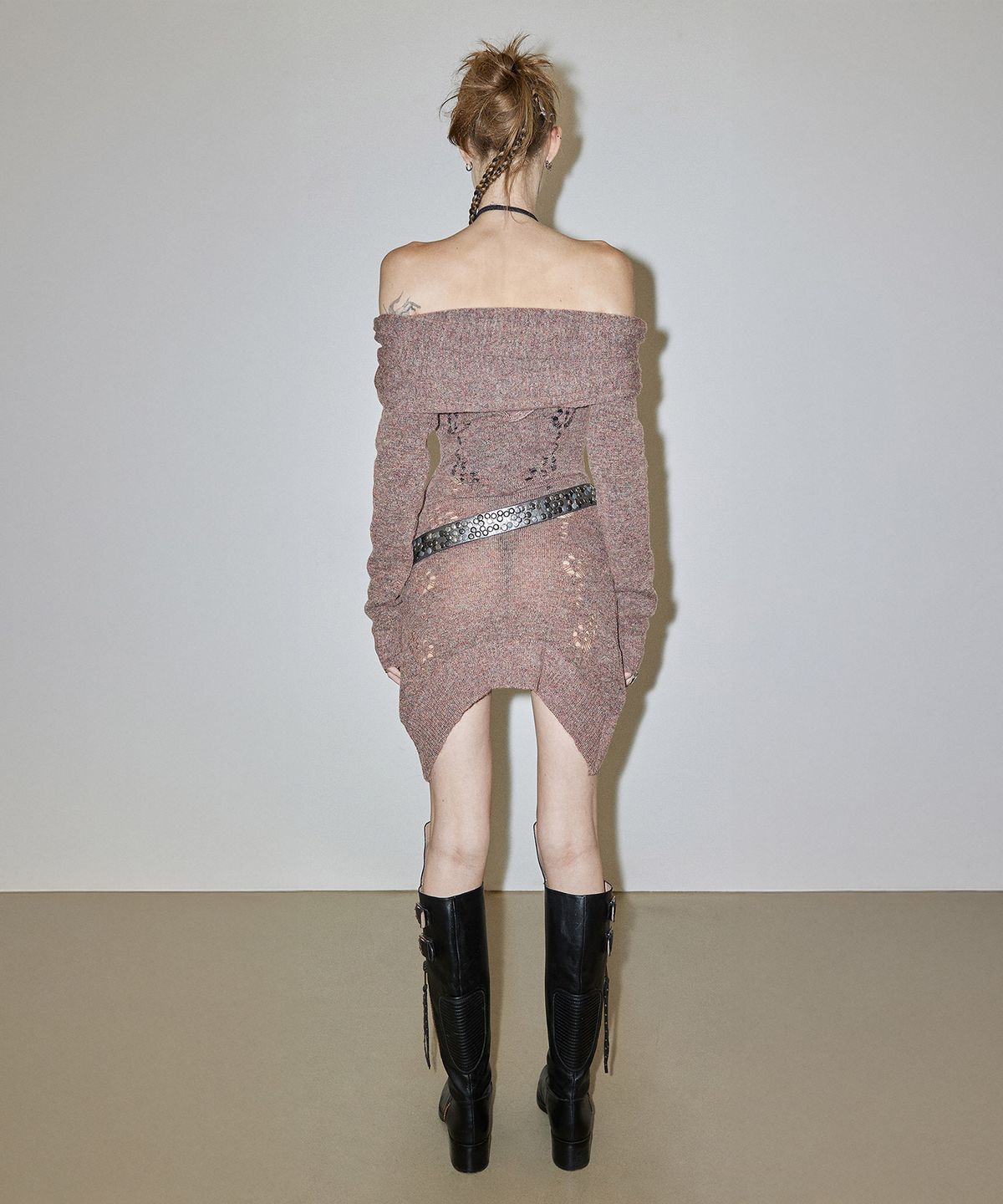 스컬프터(SCULPTOR) 2way Shawl Dress Brick Orange
