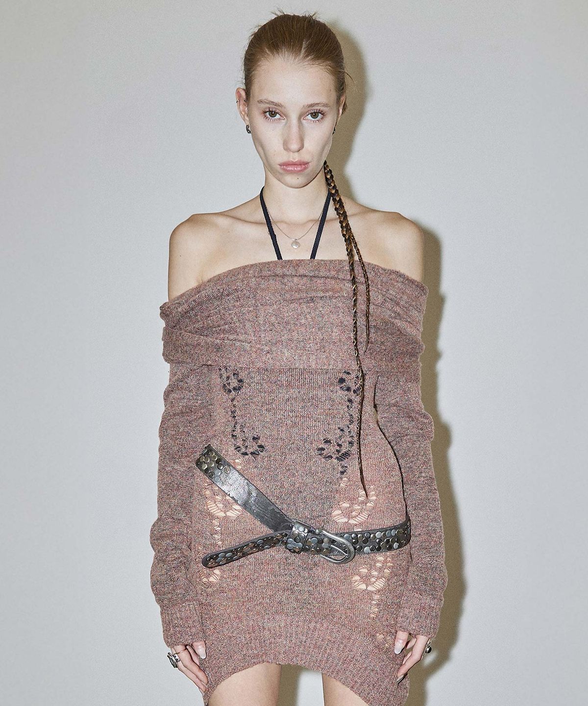 스컬프터(SCULPTOR) 2way Shawl Dress Brick Orange