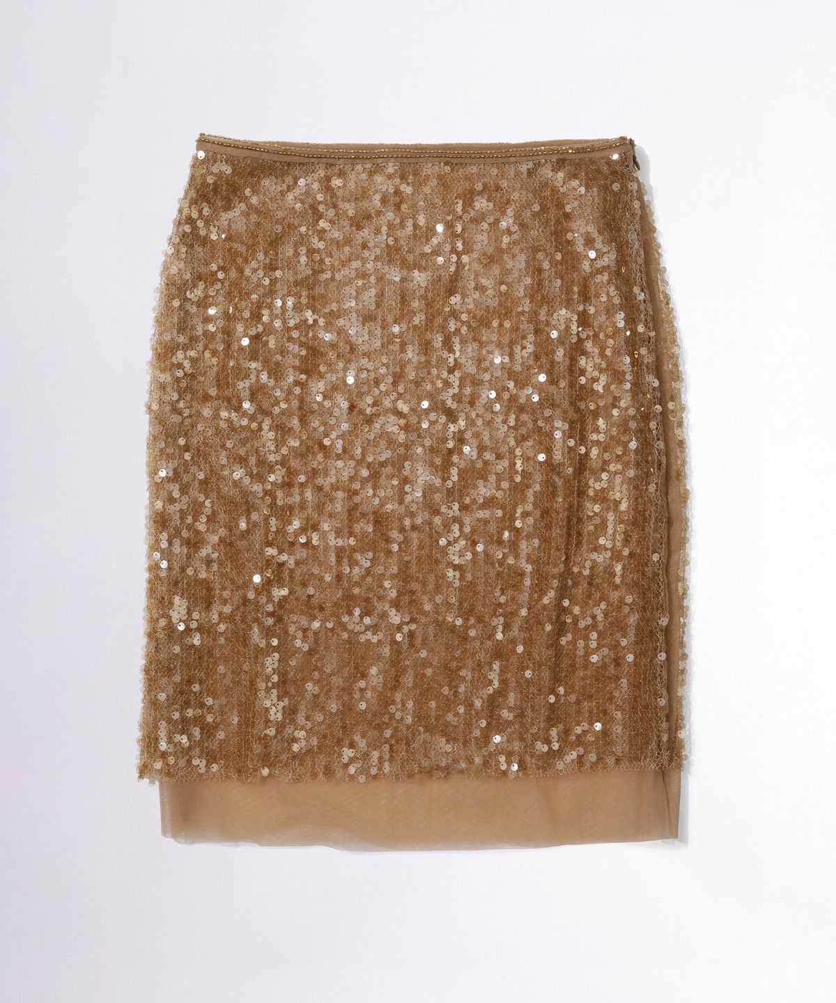 스컬프터(SCULPTOR) Sequin Midi Skirt Brown