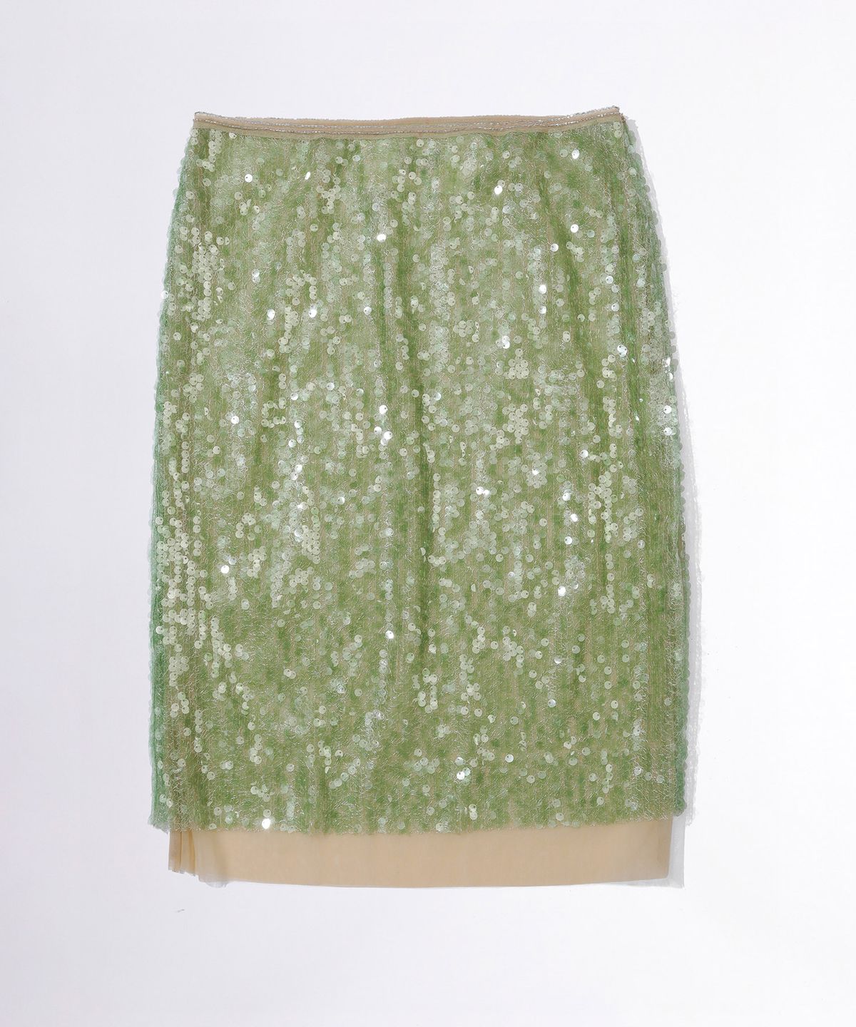 스컬프터(SCULPTOR) Sequin Midi Skirt Green