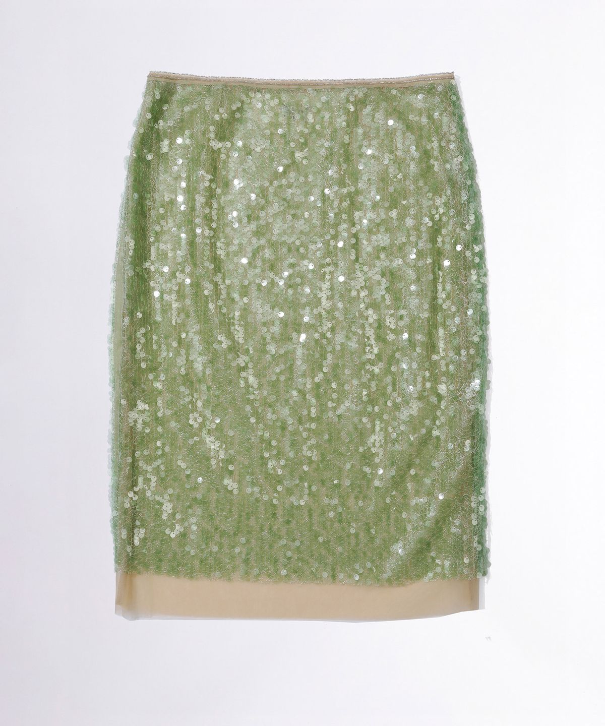 스컬프터(SCULPTOR) Sequin Midi Skirt Green