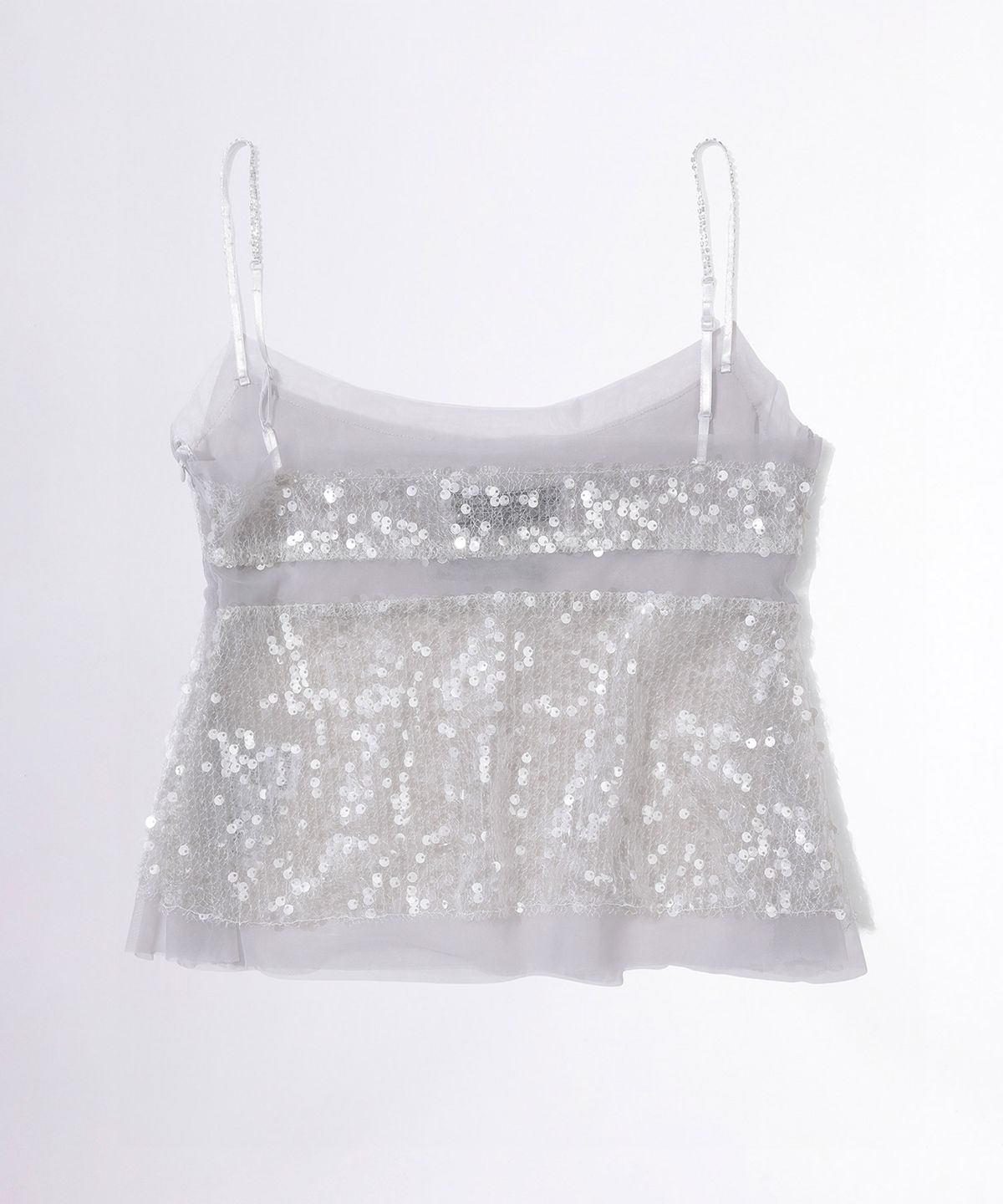 스컬프터(SCULPTOR) Sequin Layered Camisole Ice White