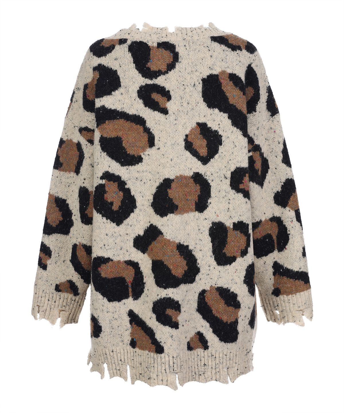 라라폭스(LALAFOX) LEOPARD PRINT KNIT OVERSIZED T-SHIRT BEIGE BQ4KL005
