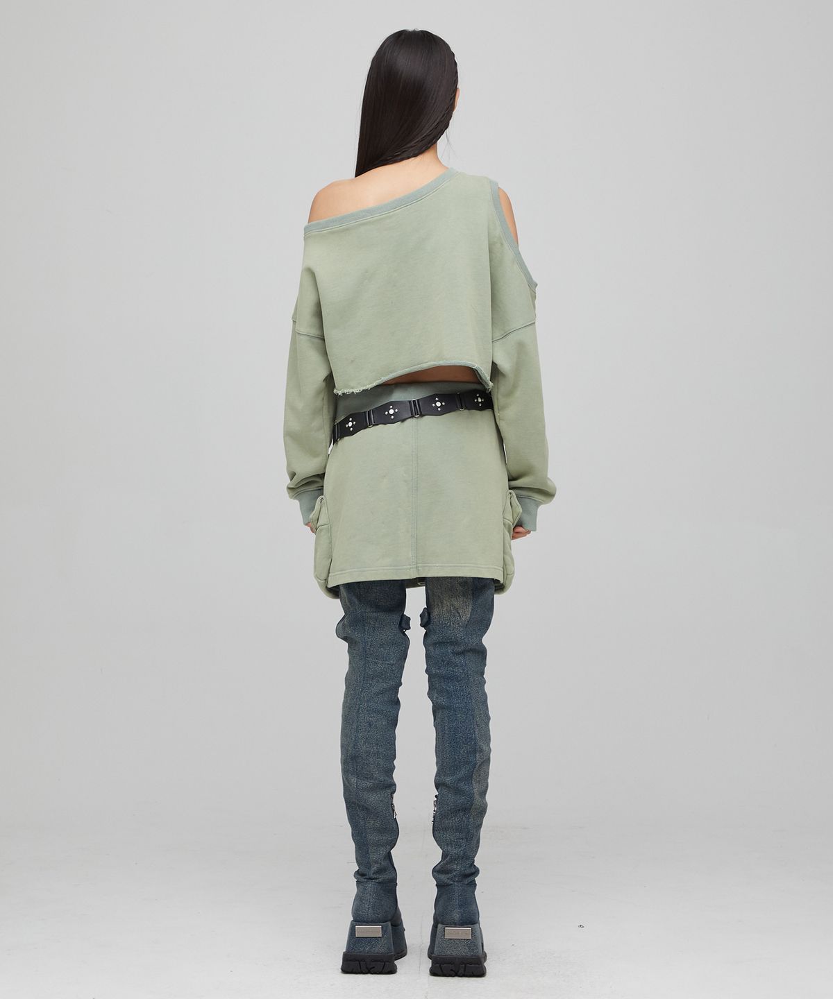 라라폭스(LALAFOX) POCKET SWEAT SKIRT KHAKI 스웻 스커트 BQ4CS001