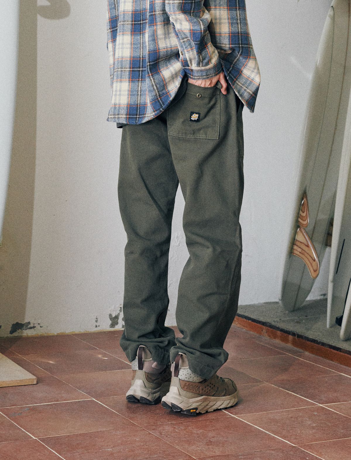 플랫웨이브 인 서울(FLATWAVE IN SEOUL) Pinn Washed Canvas Pants Khaki