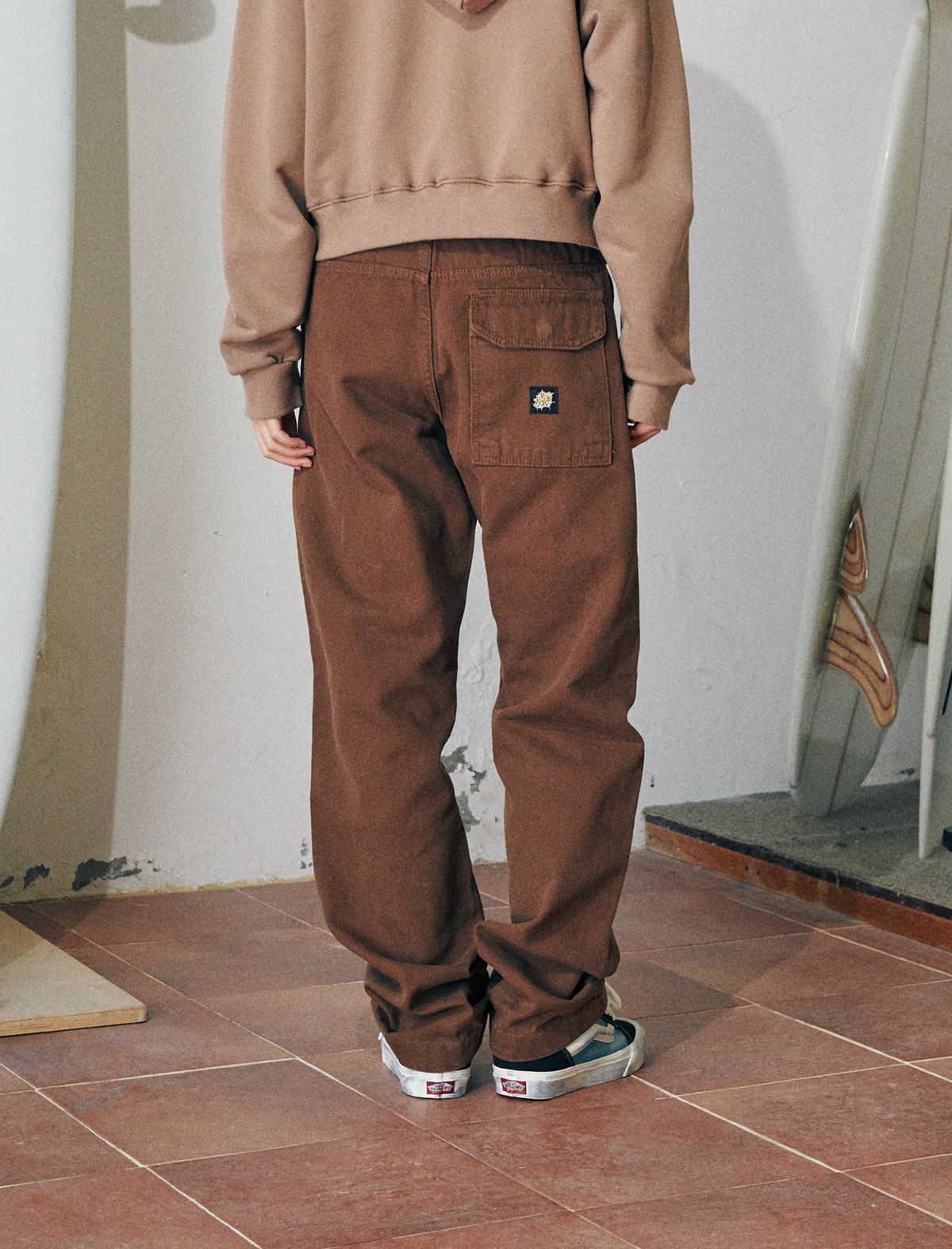 플랫웨이브 인 서울(FLATWAVE IN SEOUL) Pinn Washed Canvas Pants Brown