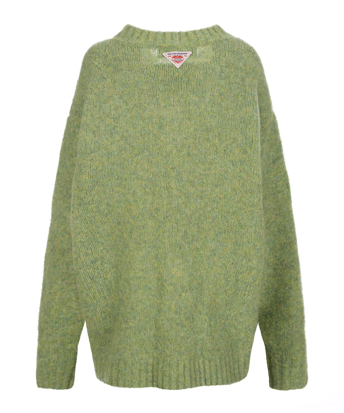 라라폭스(LALAFOX) KNIT NECK SLIT OVERSIZED T-SHIRT LIGHTGREEN BQ4KL002