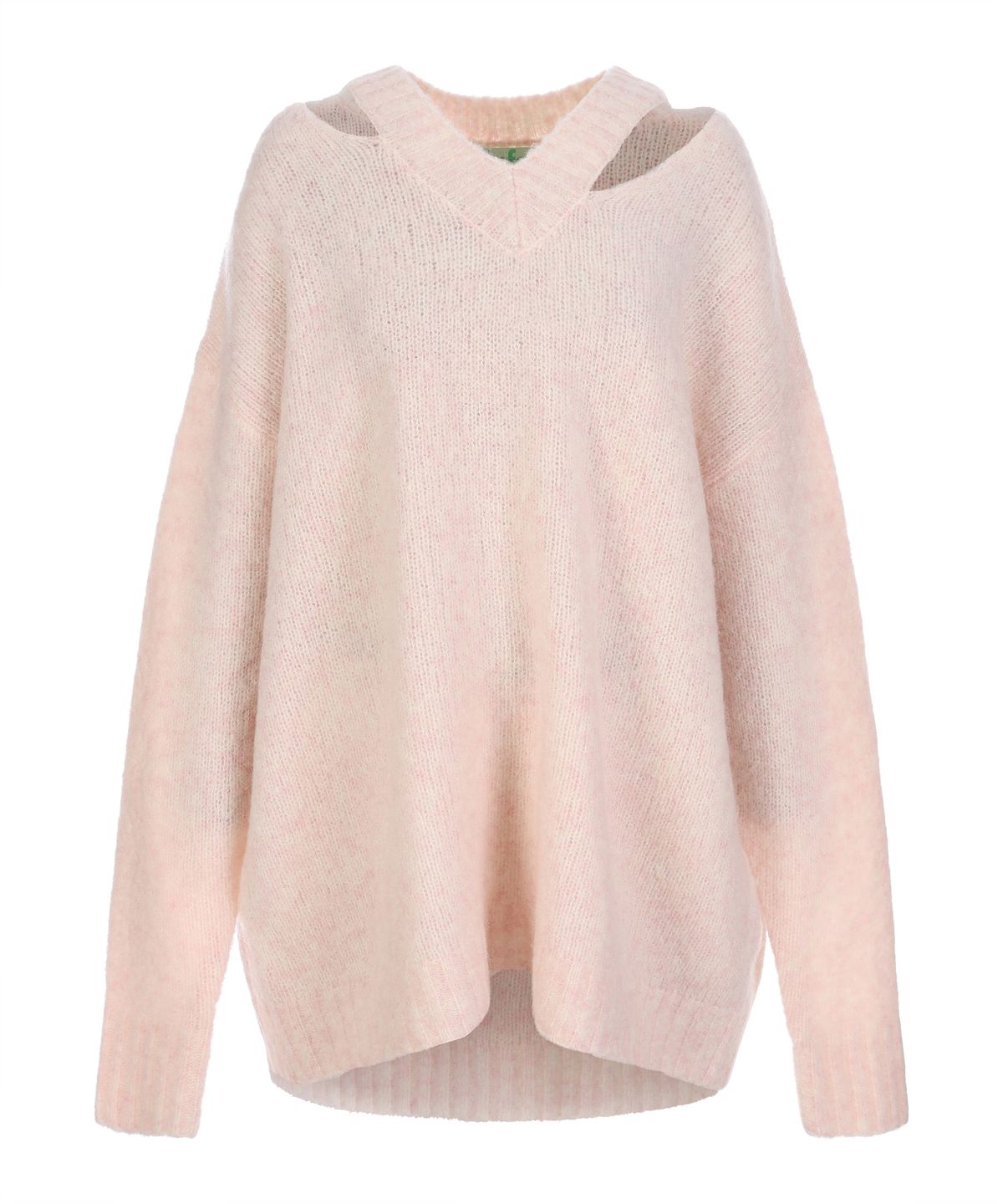 라라폭스(LALAFOX) KNIT NECK SLIT OVERSIZED T-SHIRT LIGHTPINK BQ4KL001