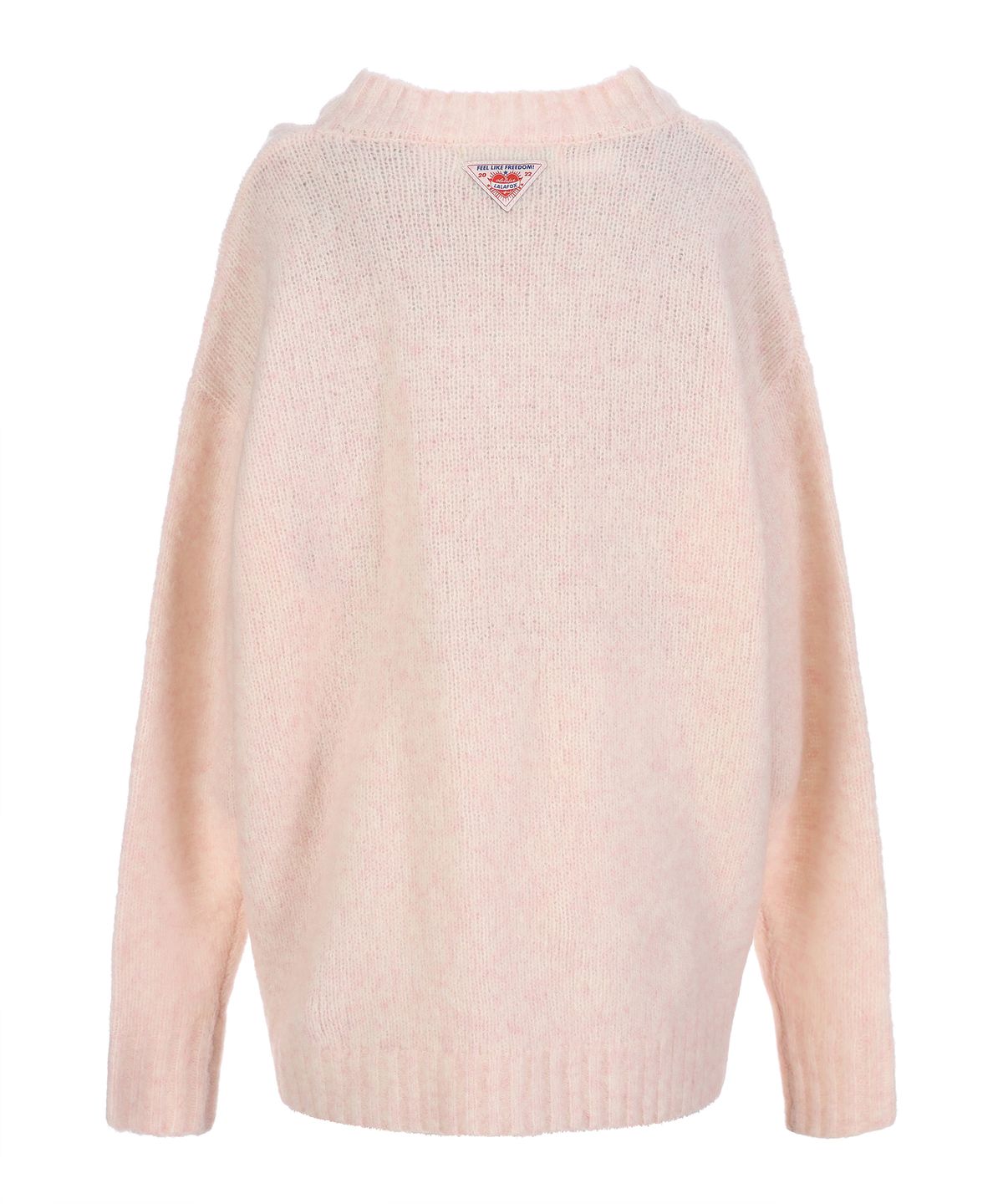 라라폭스(LALAFOX) KNIT NECK SLIT OVERSIZED T-SHIRT LIGHTPINK BQ4KL001