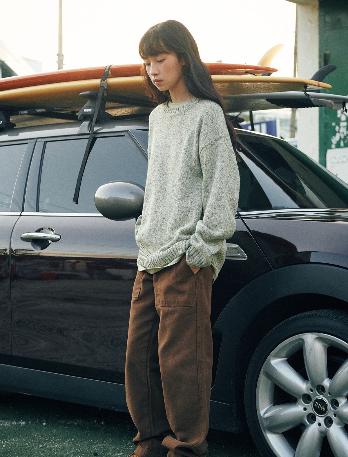 플랫웨이브 인 서울(FLATWAVE IN SEOUL) Brison Mild Round Knit Sweater Mint