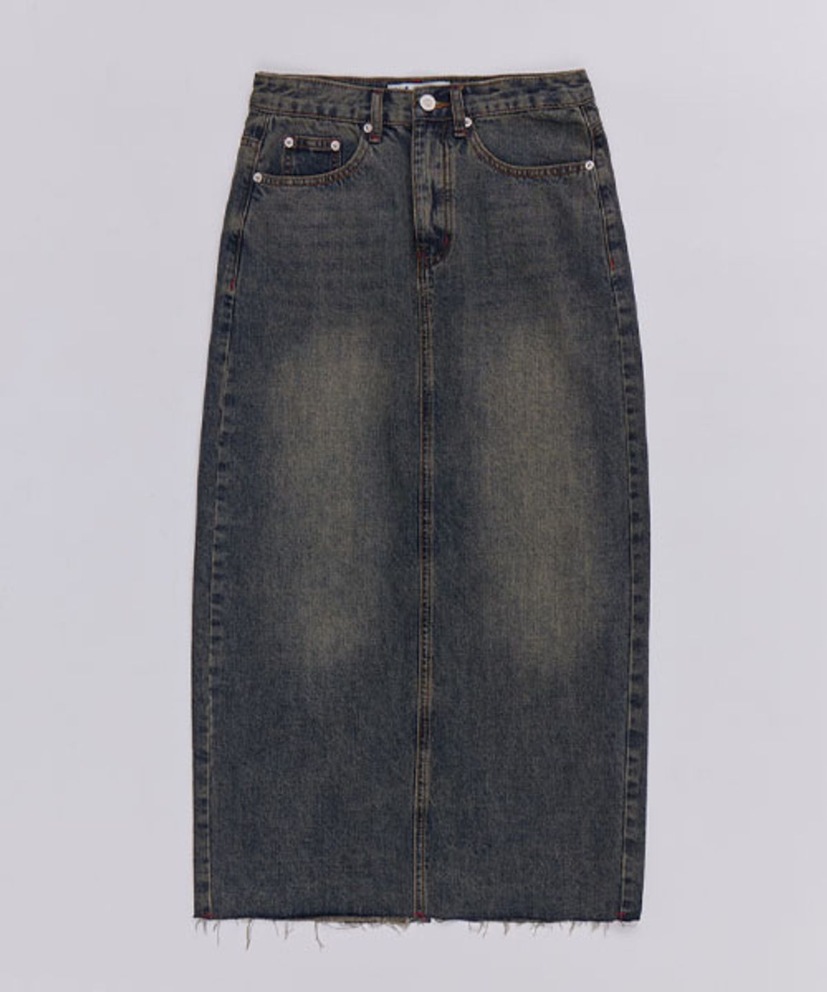 헤인트(HAINT) WREN CARGO POCKET DENIM LONG SKIRT_3COLORS_VINTAGE BLUE