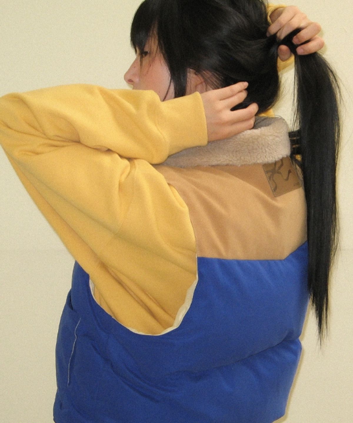 론론(RONRON) SUEDE BLOCK PADDING VEST BLUE