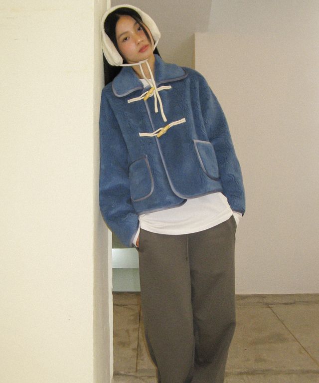 ★RONRON★ DUMBLE SHORT DUFFLE MUSTANG JACKET IVORY RR24DJK3 MUSINSA | RONRON DUMBLE SHORT DUFFLE MUSTANG JACKET DUSTY BLUE
