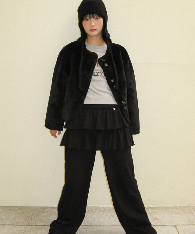 MUSINSA | RONRON SUEDE FUR MUSTANG JACKET BLACK