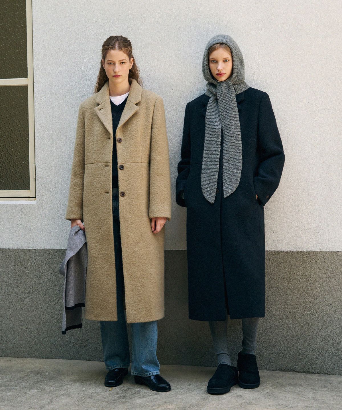 드로우핏 우먼(DRAWFIT WOMEN) 부클 타이 머플러 바라클라바 [GREY]